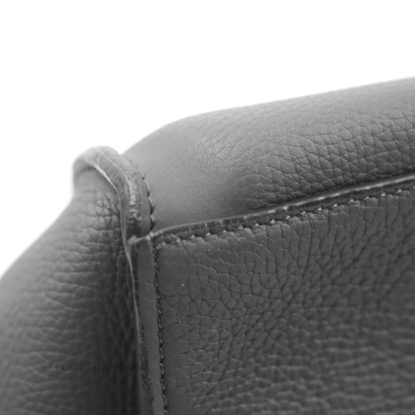 Celine Small Big Bag Black Supple Grained Leather Silver Hardware Dark Grey