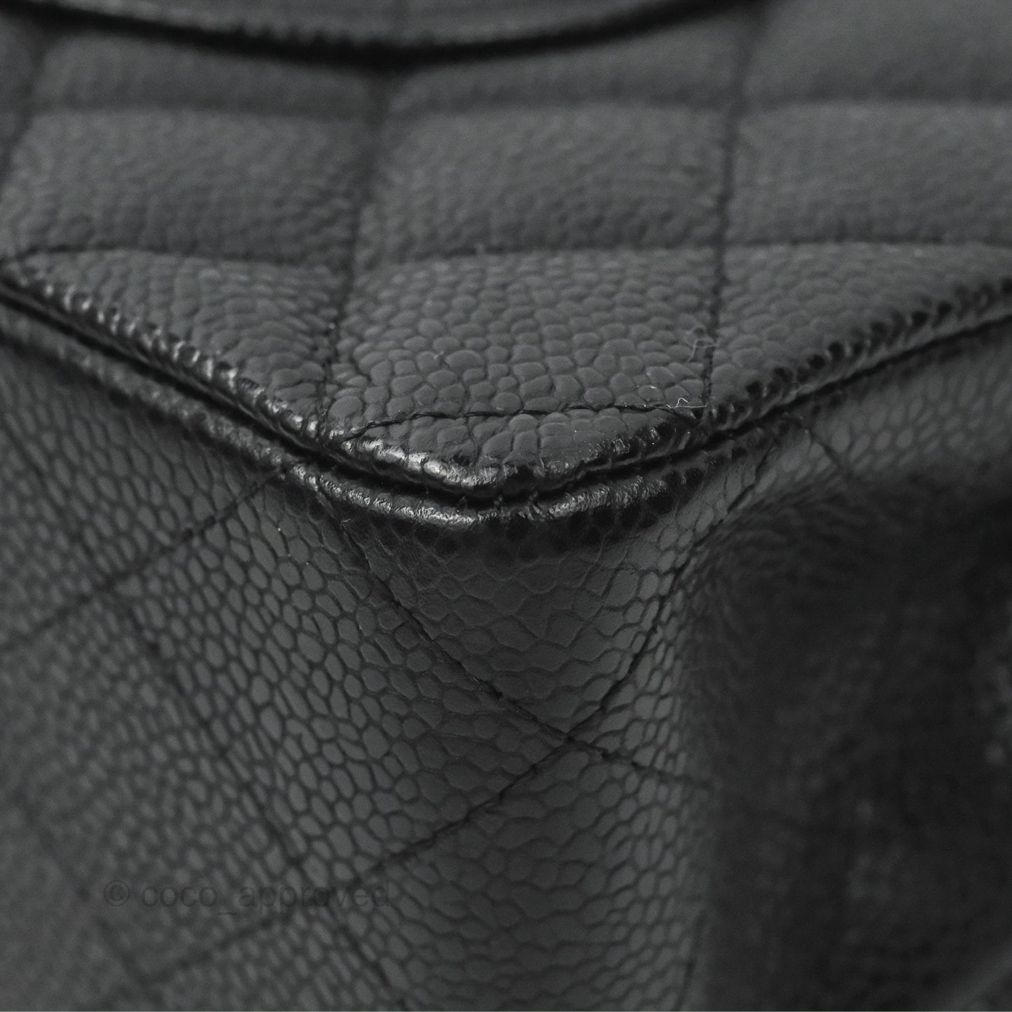 Chanel Classic M/L Medium Flap Quilted Black Caviar Silver Hardware