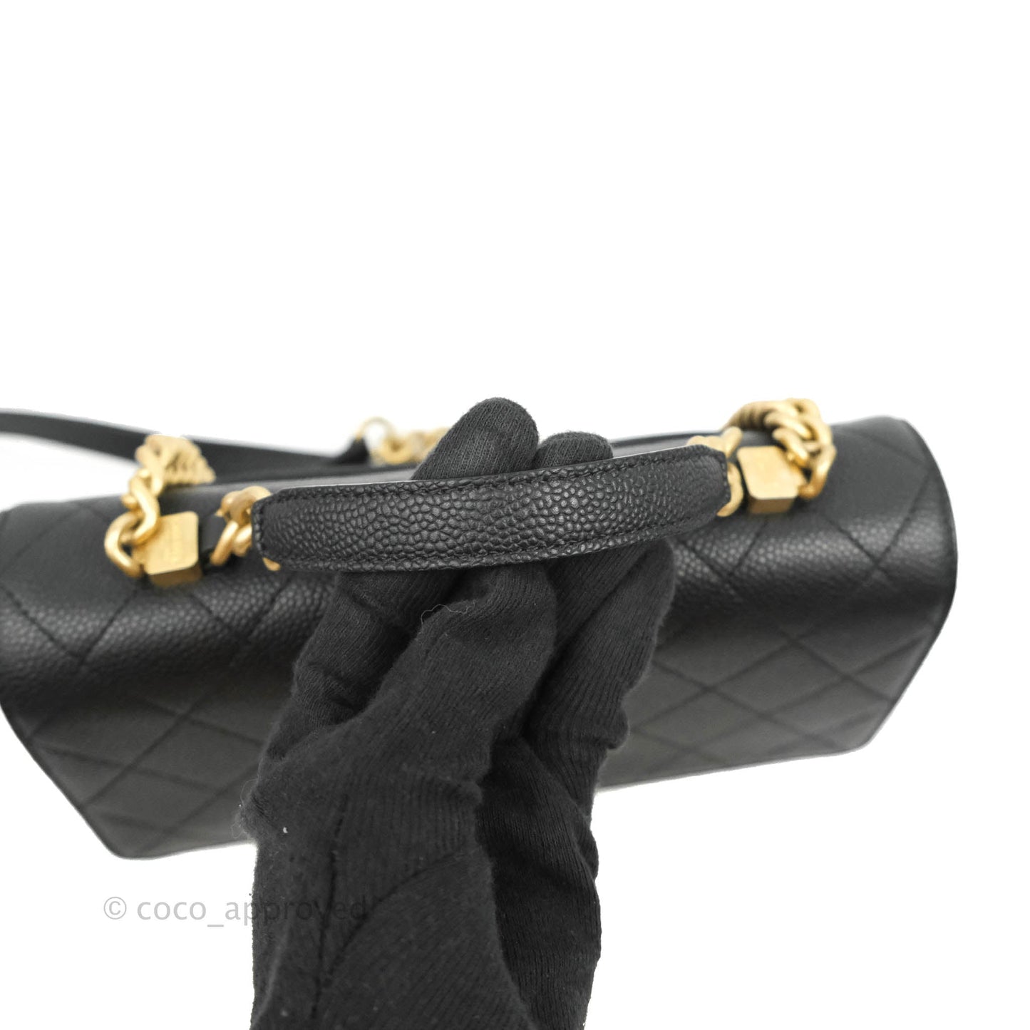 Chanel Chic Affinity Small Grained Calfskin Black Aged Gold Hardware