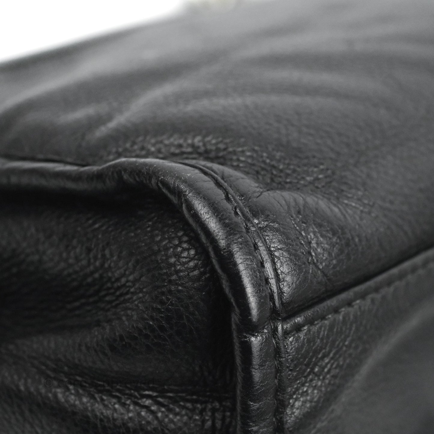 Chanel Flap Bag Black Calfskin Silver Hardware