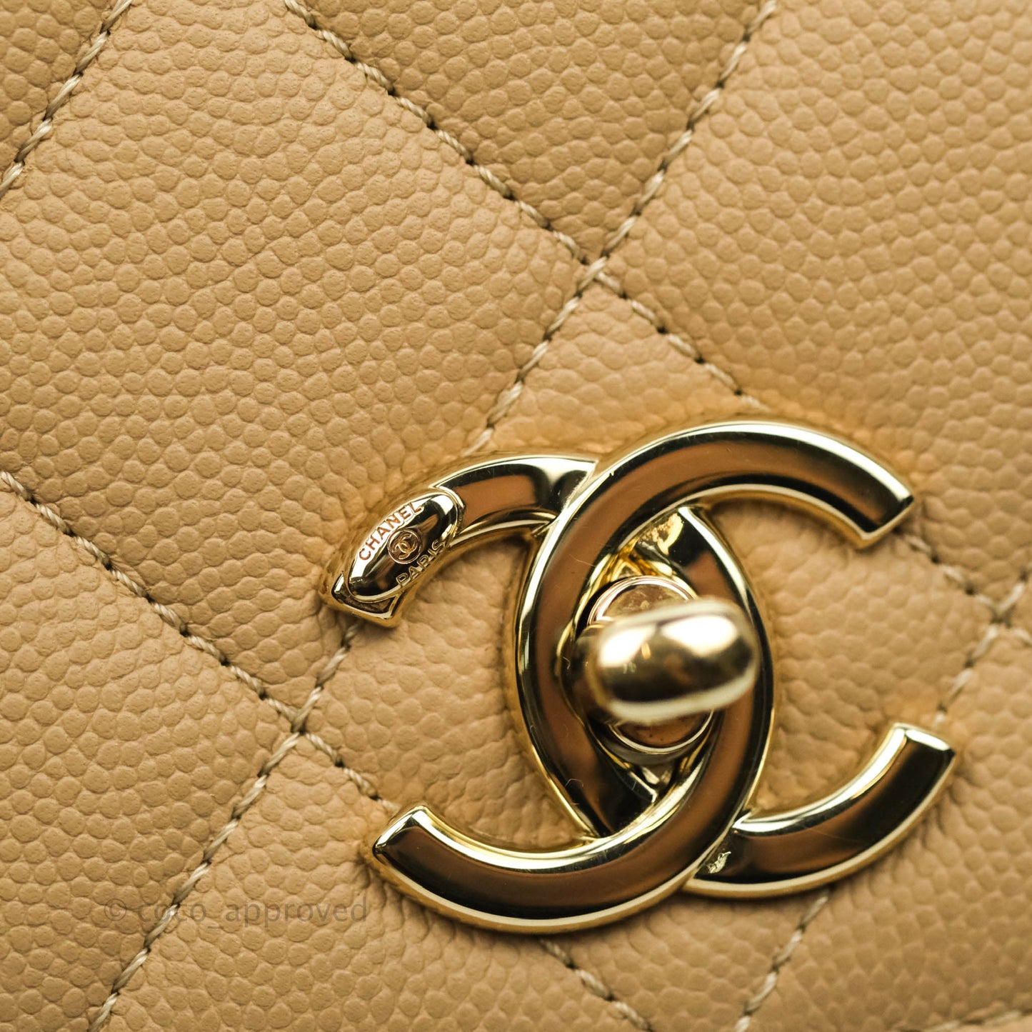 Chanel Quilted Small Business Affinity Flap Dark Beige Caviar Light Gold Hardware