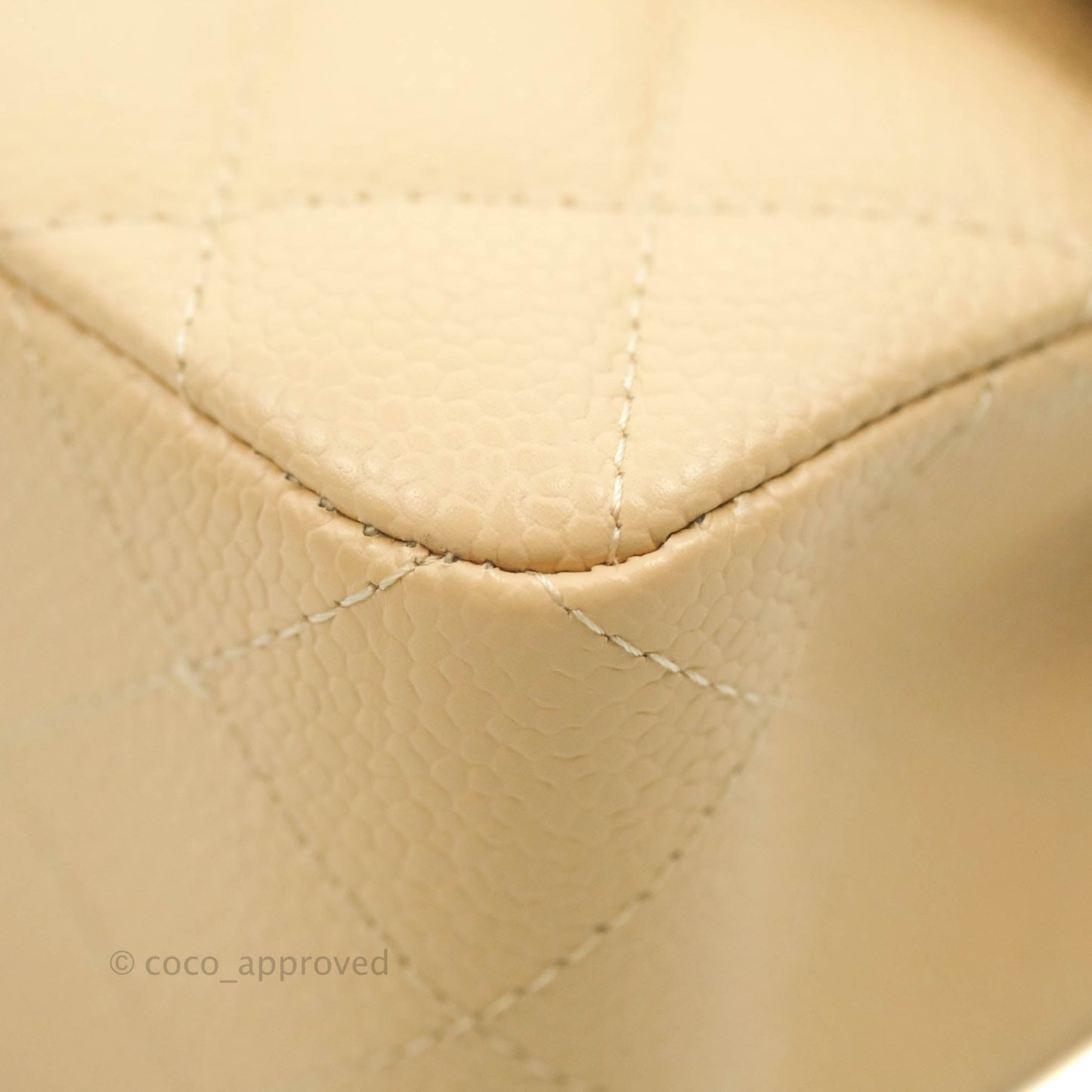 Chanel S/M Small Classic Quilted Flap Beige Caviar Gold Hardware