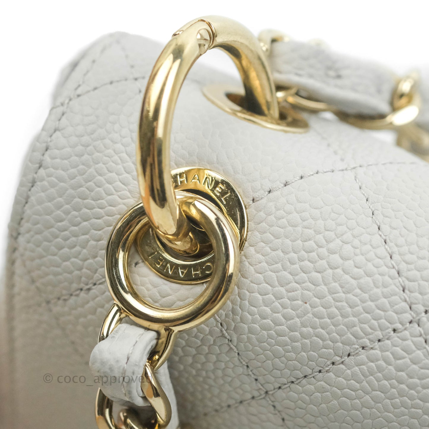 Chanel Quilted Small City Walk Flap Light Grey Caviar Gold Hardware