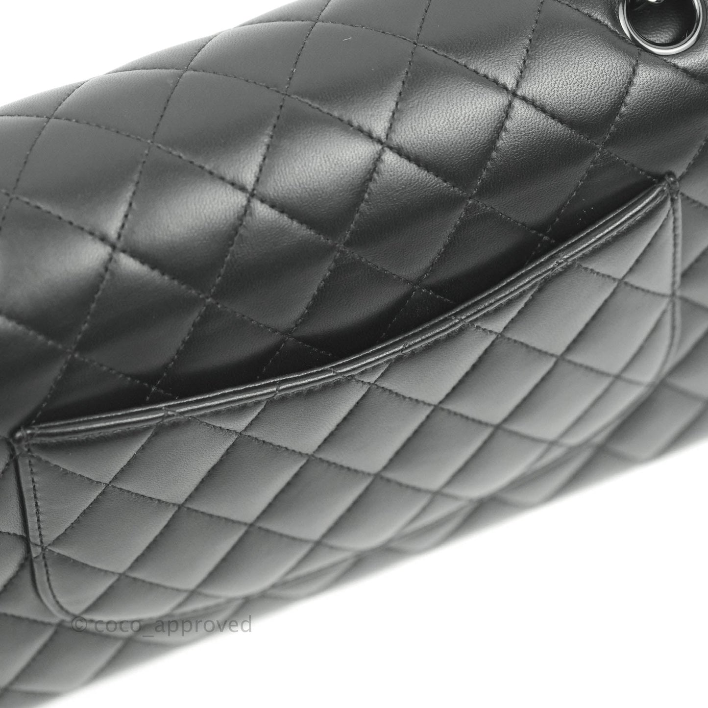Chanel Classic Quilted M/L Medium Double Flap So Black Lambskin