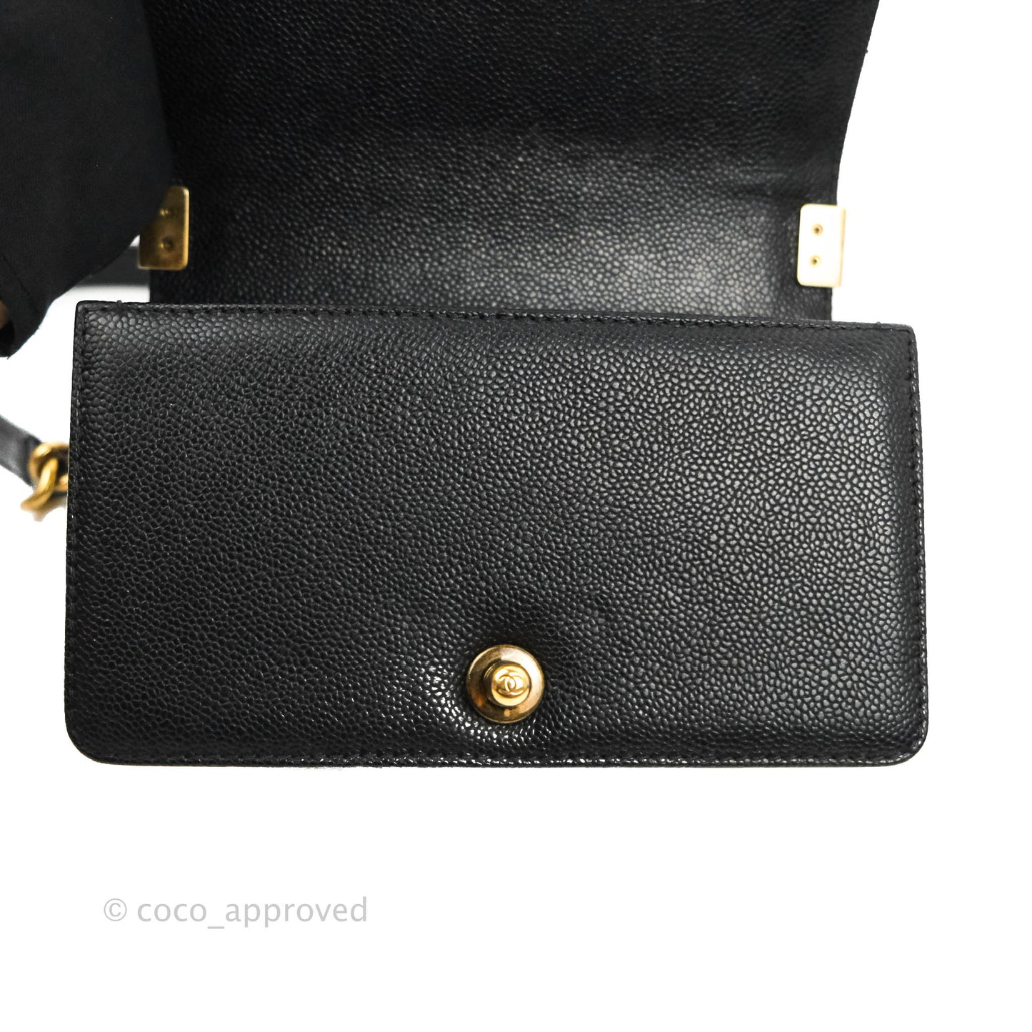 Chanel Quilted Small Boy Black Caviar Aged Gold Hardware