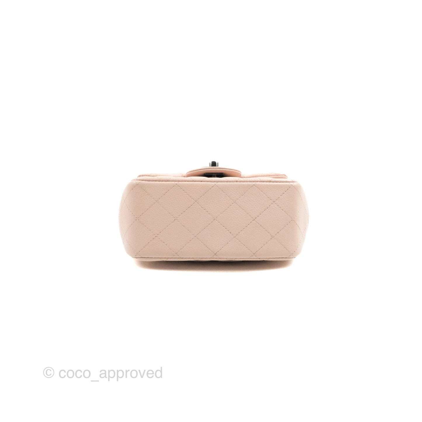 Chanel Quilted Mini Square Sakura Pink Caviar Ruthenium Hardware
