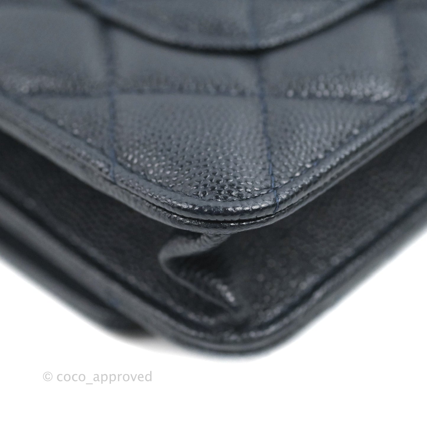 Chanel Quilted Classic Wallet on Chain WOC Navy Caviar Gold Hardware