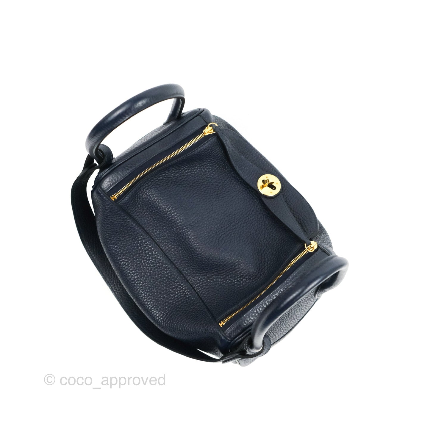 Hermès Lindy 26 Taurillion Clemence Bleu Nuit 2Z Gold Hardware