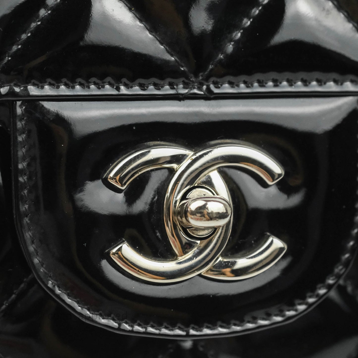 Chanel Jumbo Single Flap Black Patent Silver Hardware⁣⁣