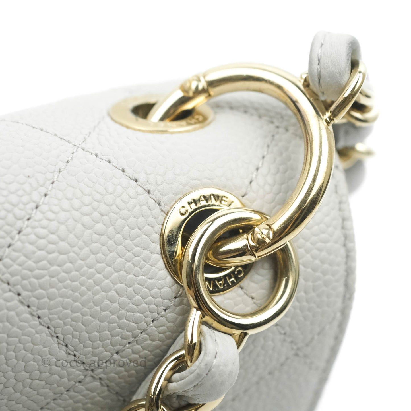 Chanel Quilted Small City Walk Flap Light Grey Caviar Gold Hardware