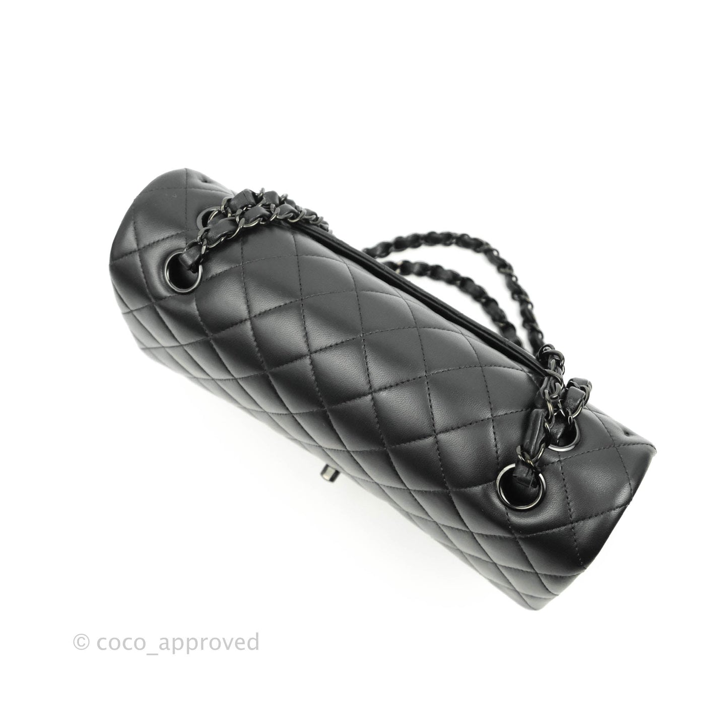 Chanel Classic Quilted M/L Medium Double Flap So Black Lambskin