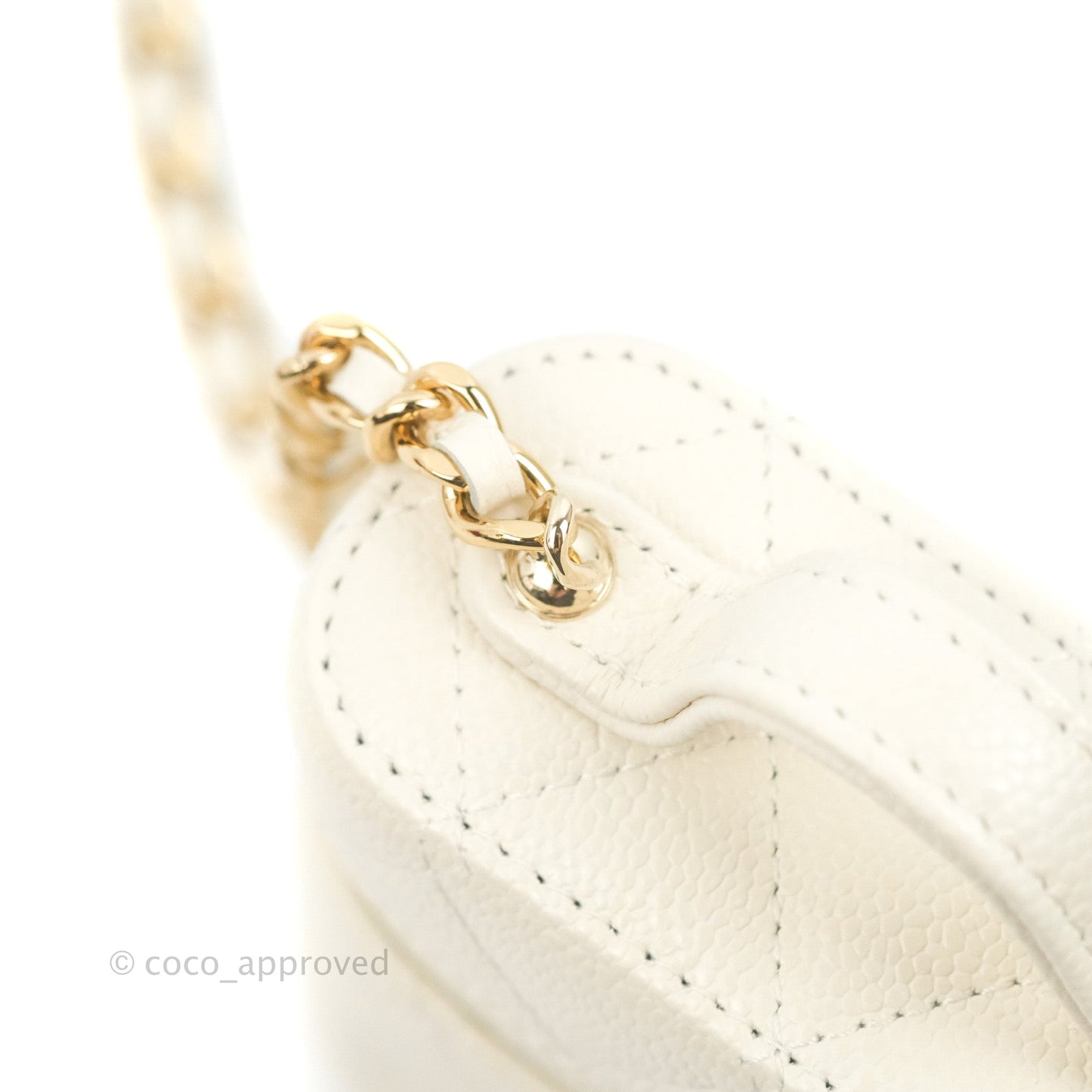 Chanel Quilted Small Handle With Care Vanity Case With Chain Ivory Caviar Gold Hardware