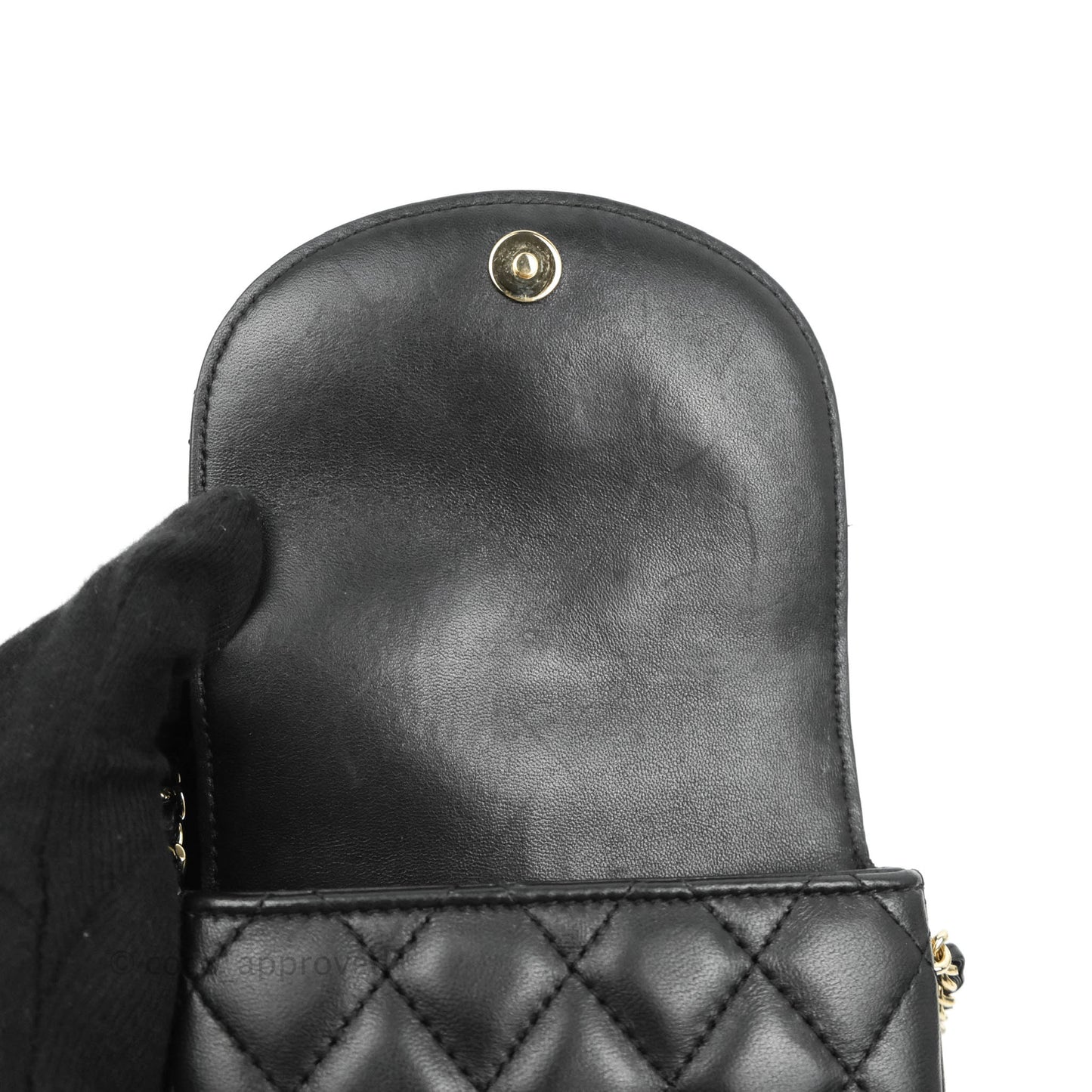 Chanel Classic Twin Flap Bag Side Pack Black Lambskin Gold Hardware