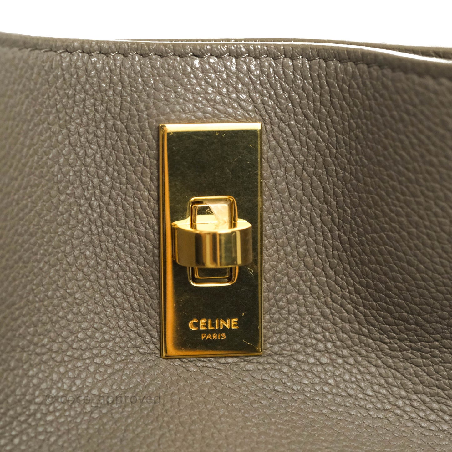 Celine Bucket 16 Bag in Supple Grained Calfskin Pebble Gold Hardware