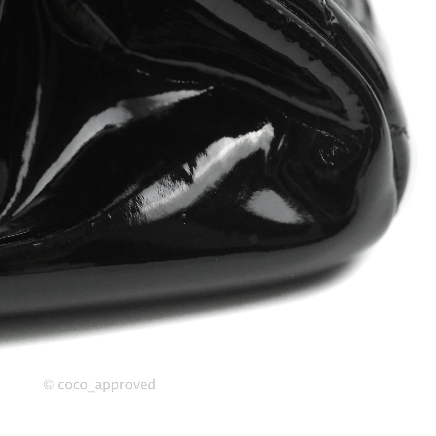 Chanel Mademoiselle Medium Bowling Black Patent Leather Silver Hardware