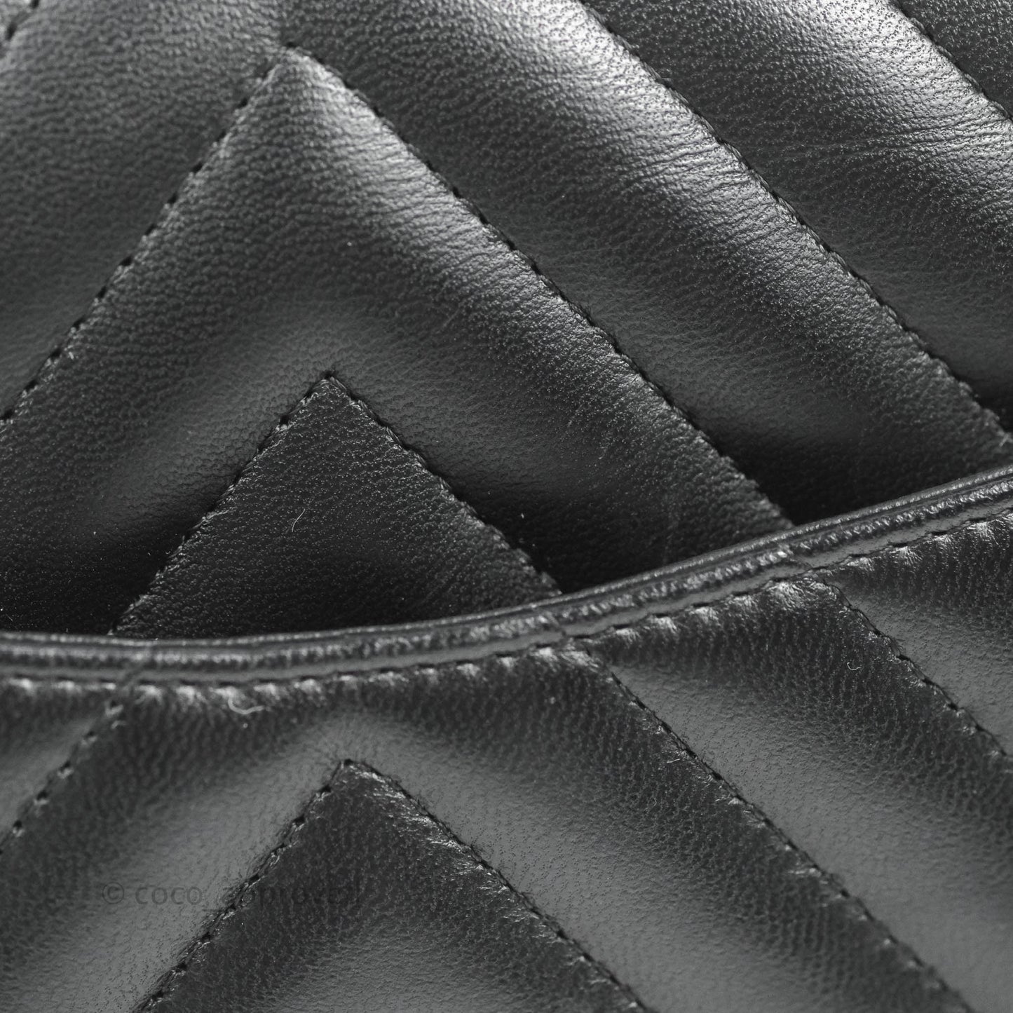 Chanel Classic Chevron S/M Small Double Flap Black Lambskin Silver Hardware