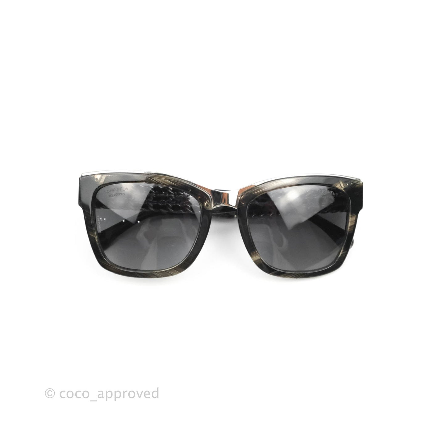 Chanel Square Chain Sunglasses 5362-Q Shaded Black