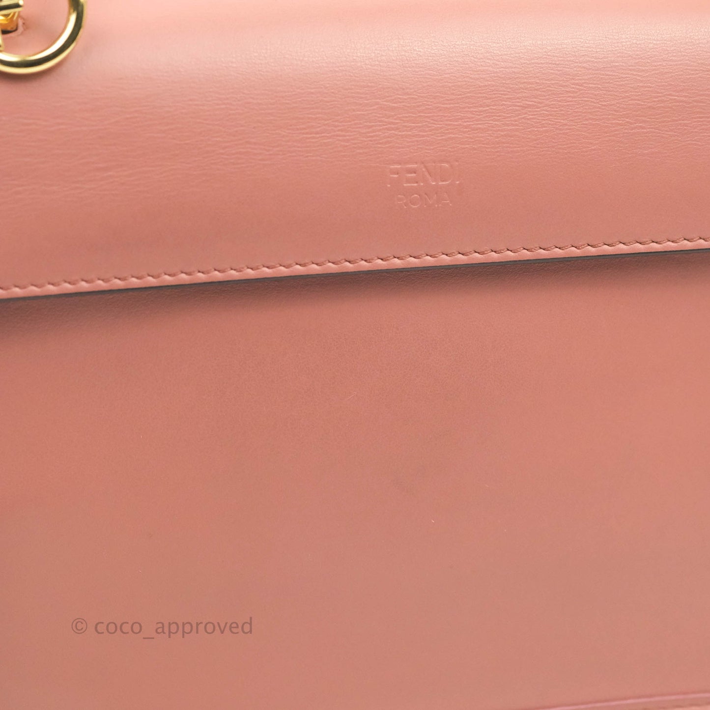 Fendi Small Kan I Shoulder Bag Rosy Pink Calfskin Gold & Silver Hardware