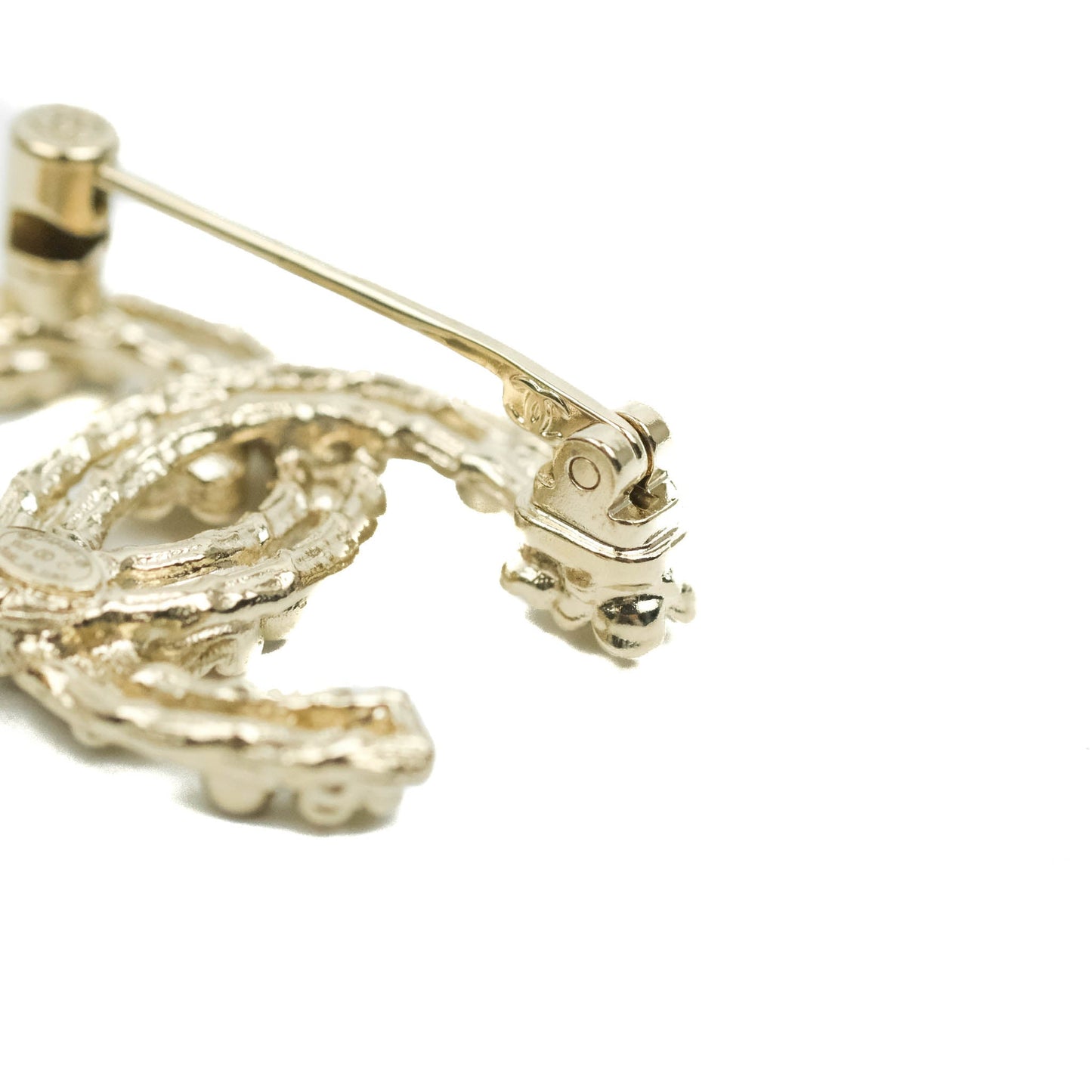 Chanel Camellia Crystal Brooch Gold Tone 22C