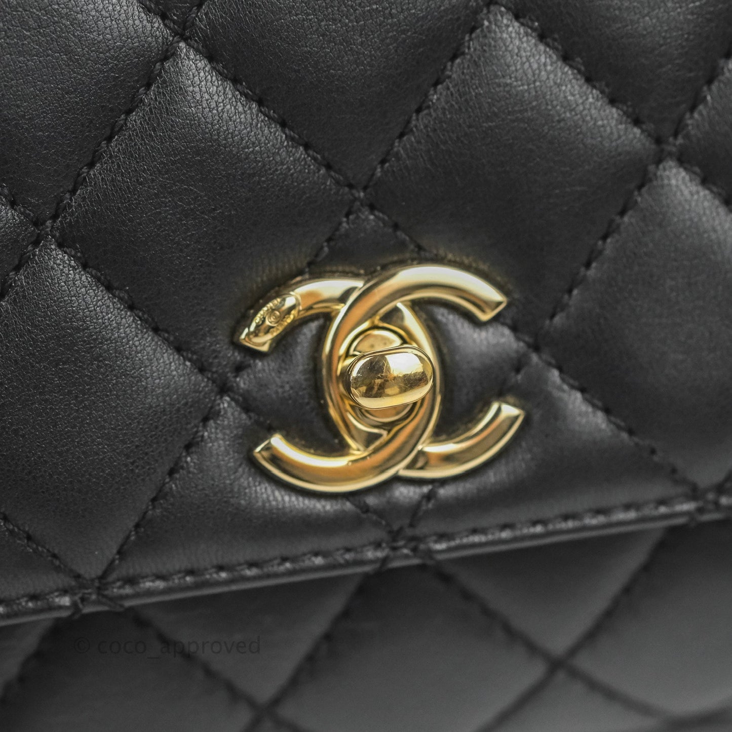 Chanel Quilted Mini Rainbow Coco Handle Bag Lambskin Black Gold Hardware