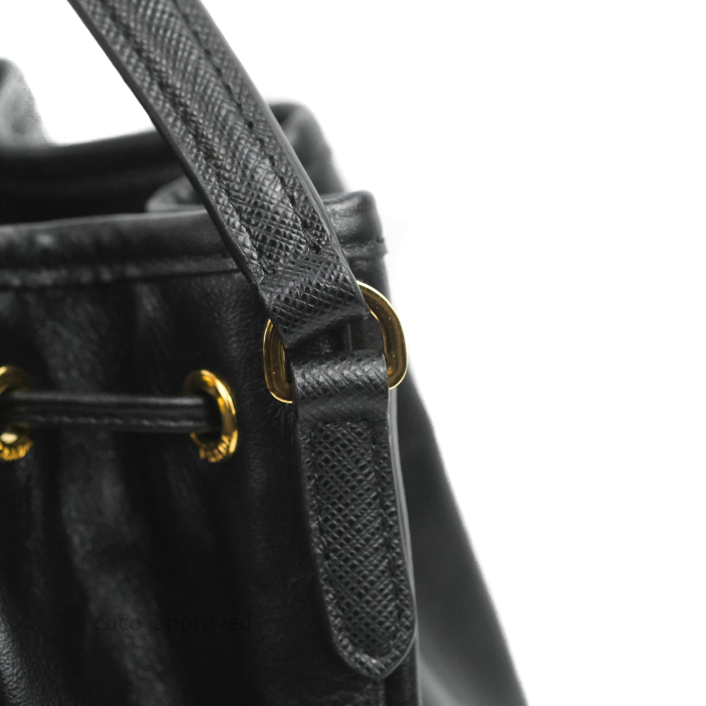Prada Duet Bucket Bag Black Leather