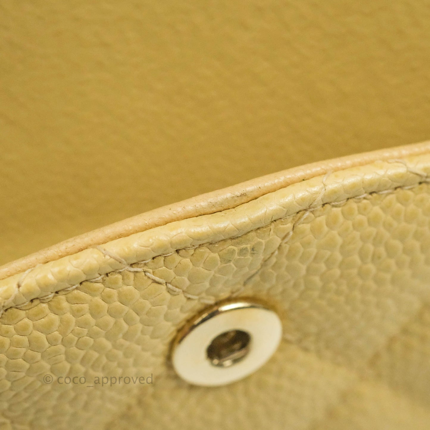 Chanel Vintage Classic M/L Medium Double Flap Bag Beige Caviar 24K Gold Hardware
