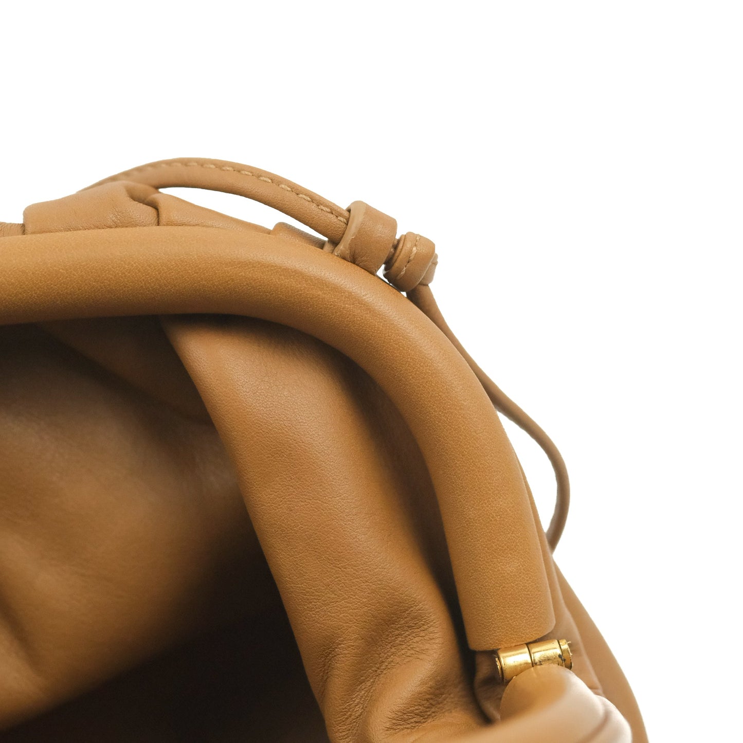 Bottega Veneta Butter Calfskin The Mini Pouch Dark Caramel