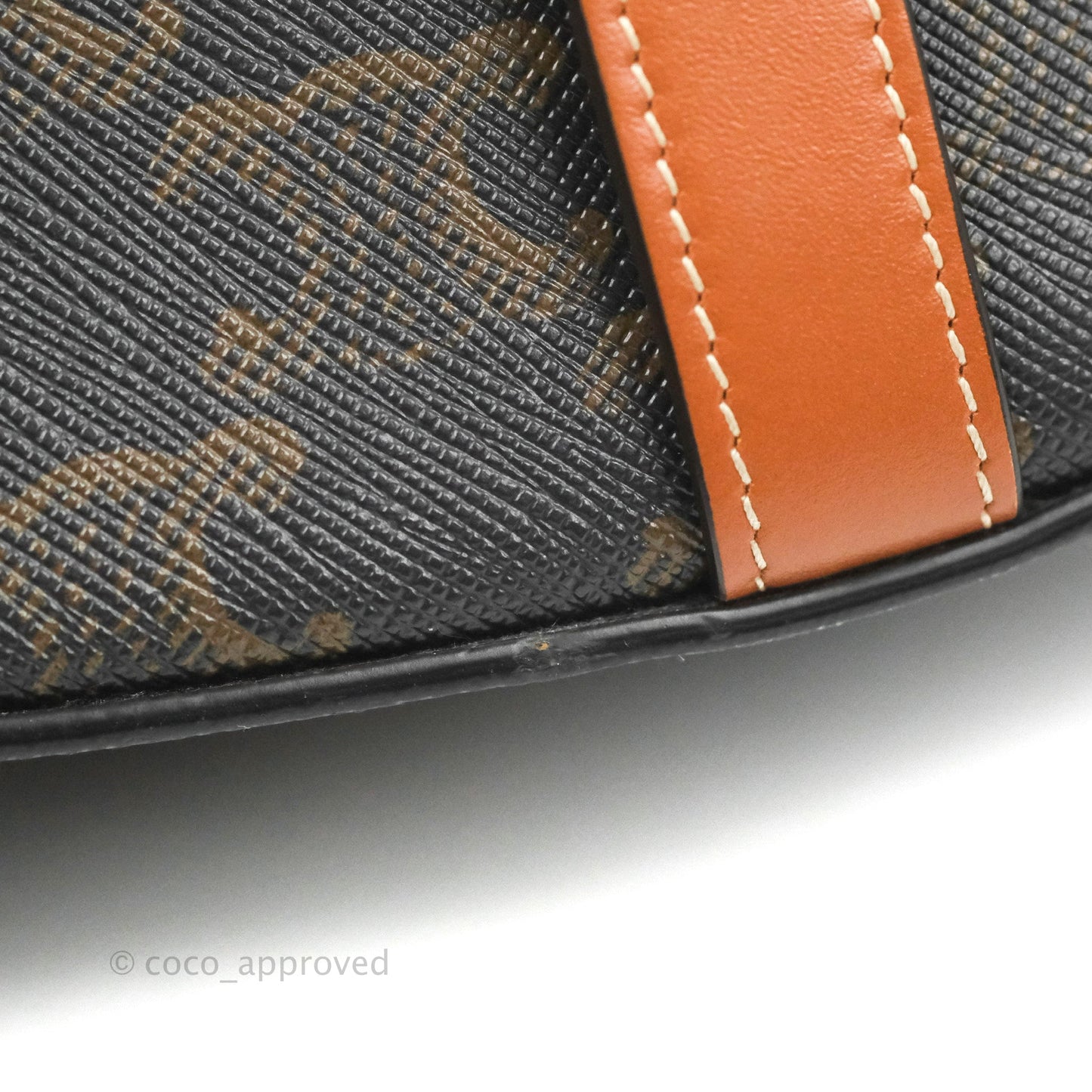 Celine Clutch on Strap Tabou Triomphe Canvas Tan Calfskin
