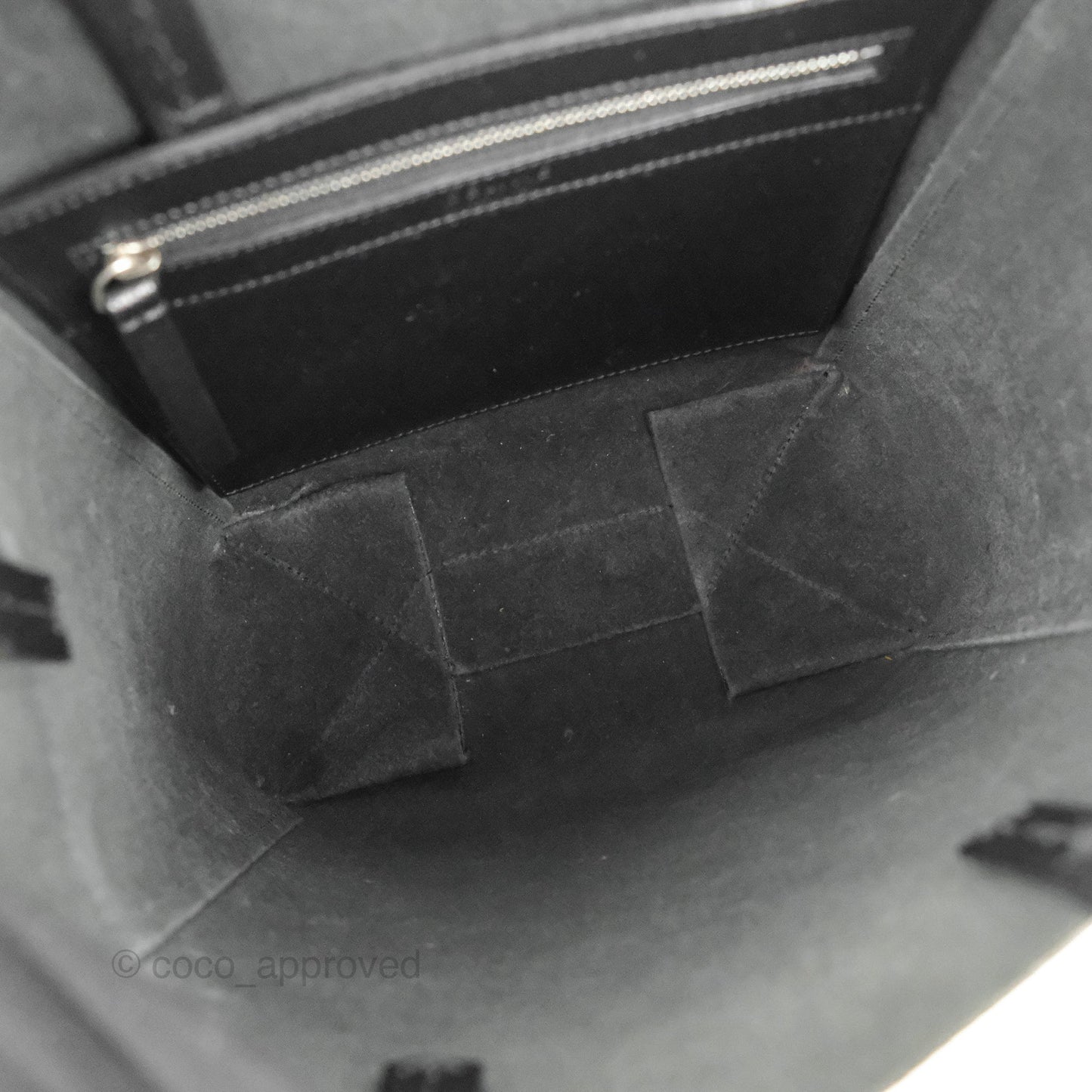 Celine Small Vertical Cabas Tote Black Grained Calfskin Silver Hardware