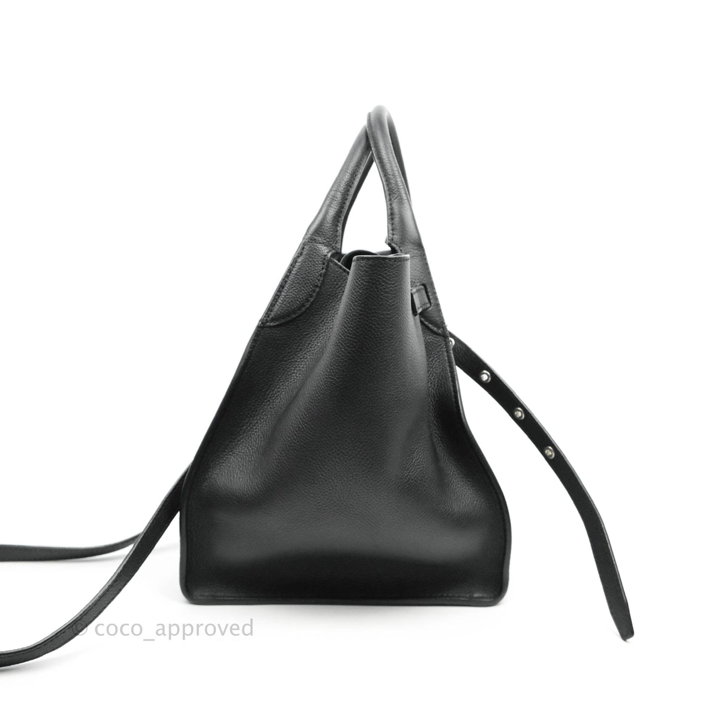 Celine Small Big Bag Black Supple Grained Leather Silver Hardware