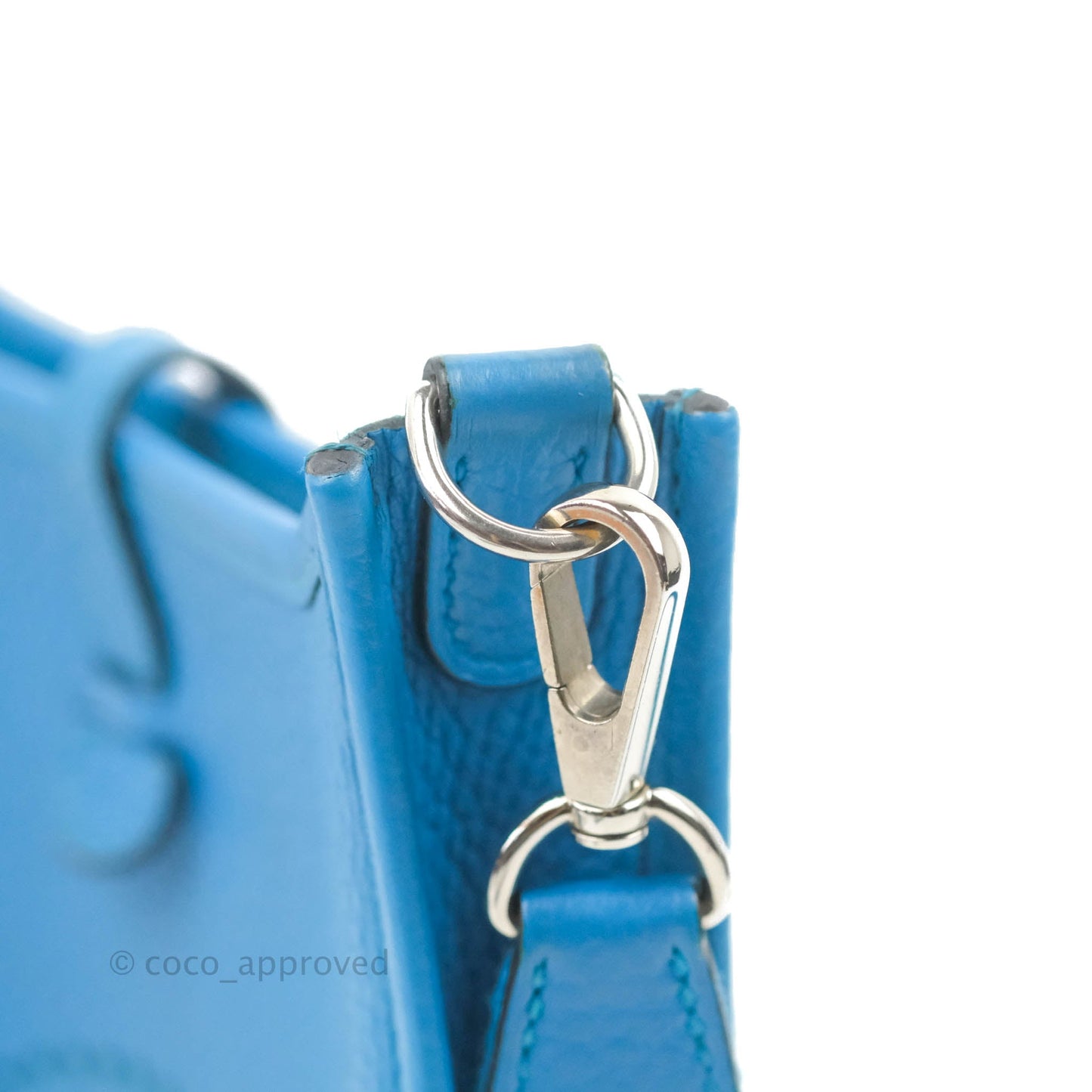 Hermès Mini Evelyne 16 Bleu Zanzibar Clemence Palladium Hardware