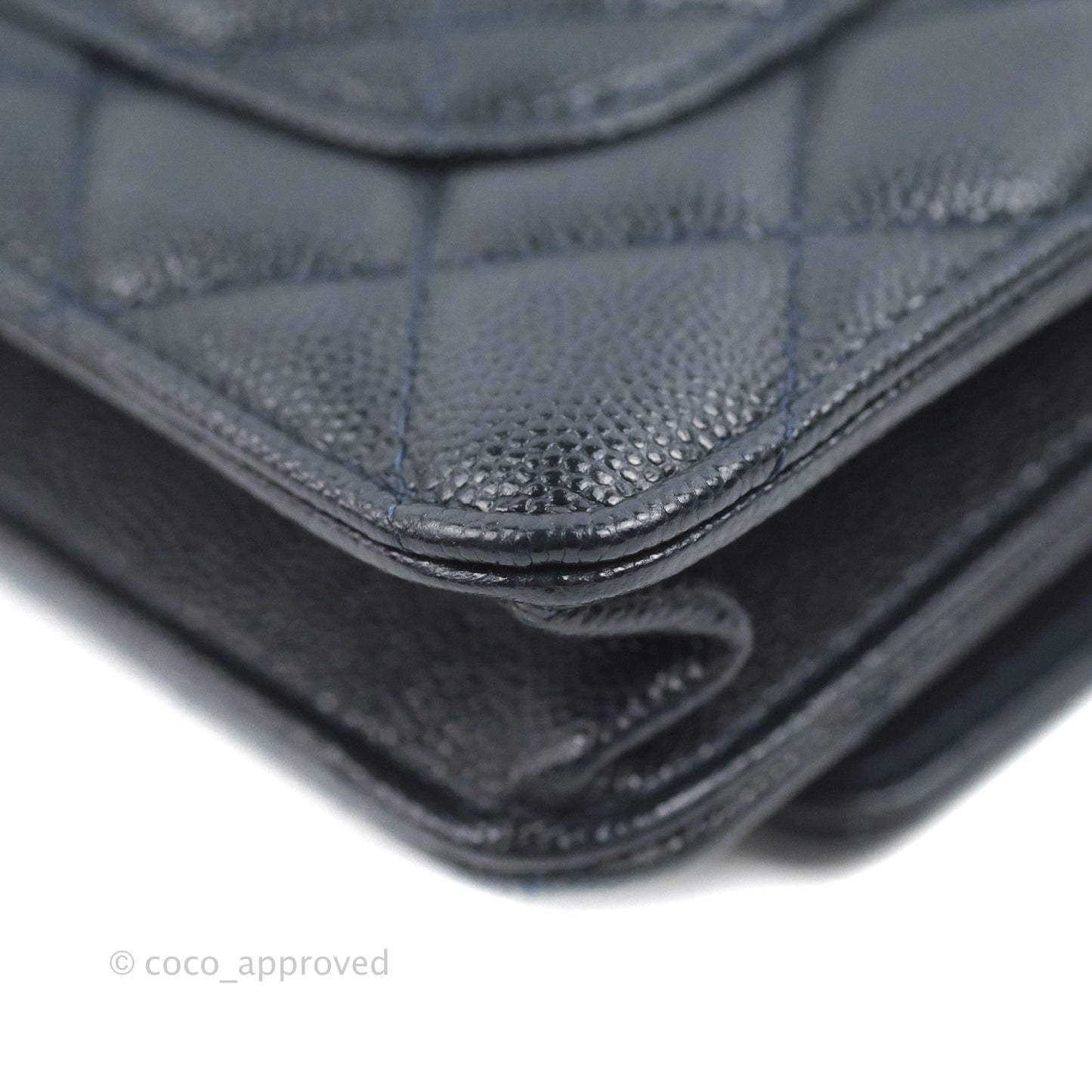 Chanel Quilted Classic Wallet on Chain WOC Navy Caviar Gold Hardware