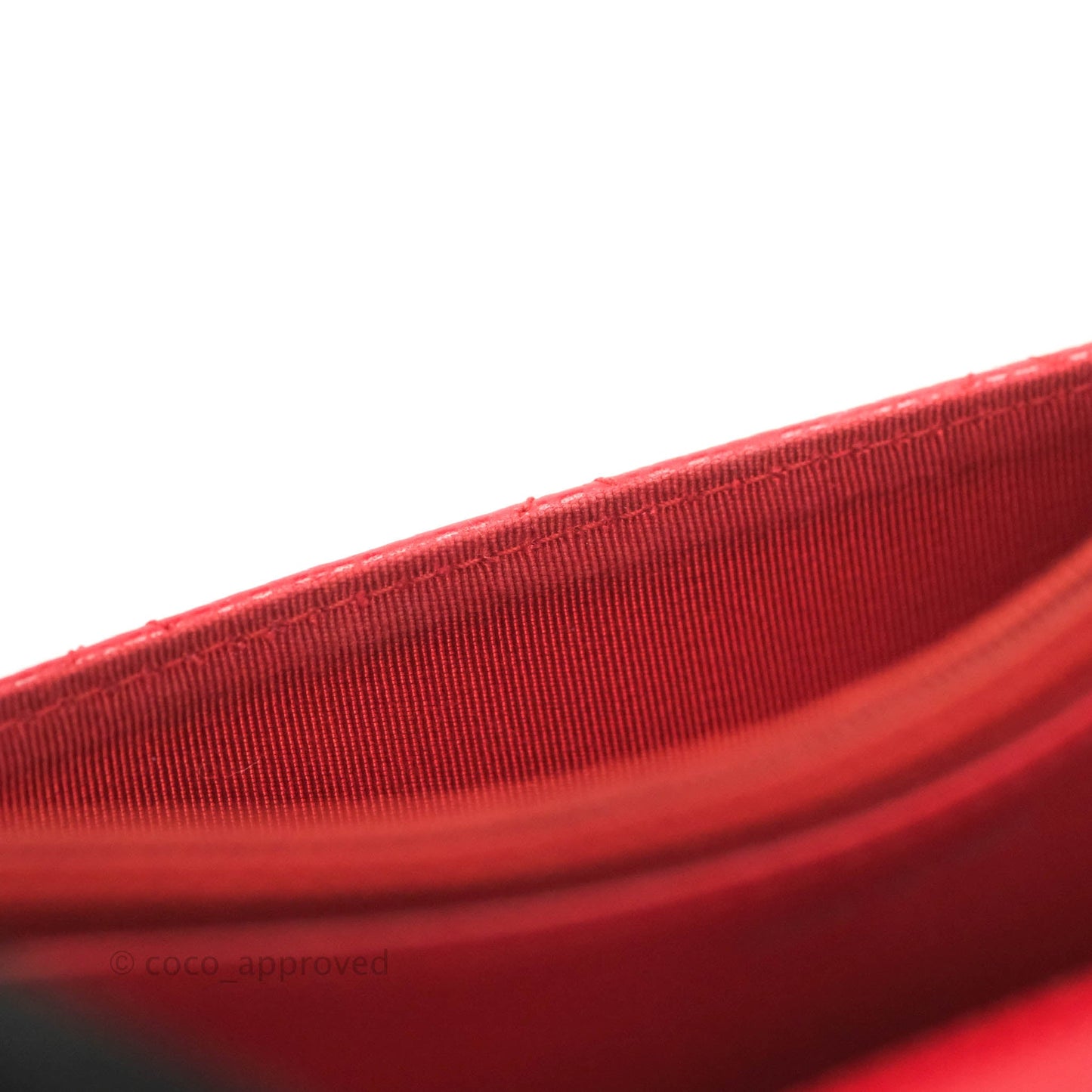 Chanel Quilted Classic Wallet on Chain WOC Red Caviar Ruthenium Hardware