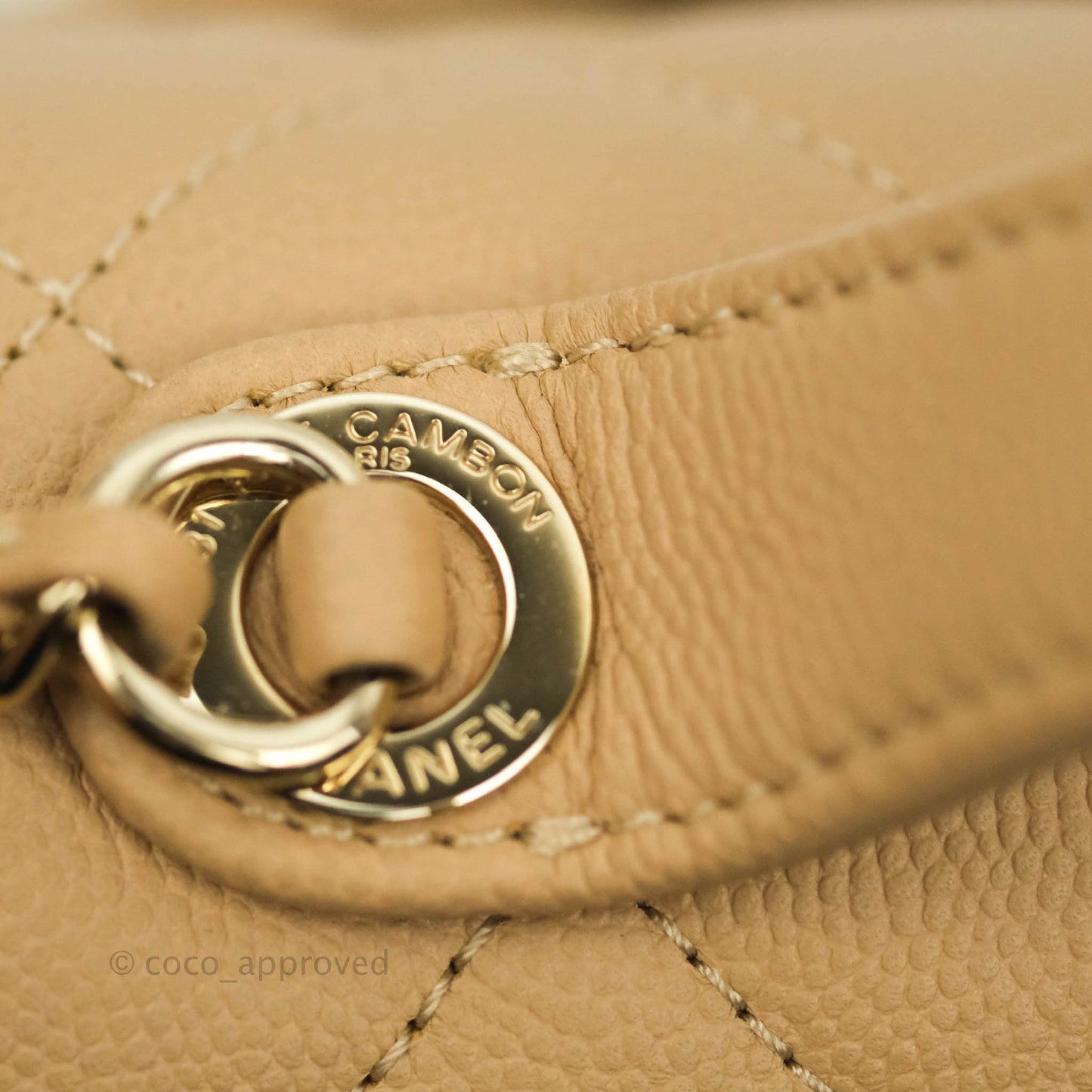 Chanel Quilted Small Business Affinity Flap Dark Beige Caviar Light Gold Hardware