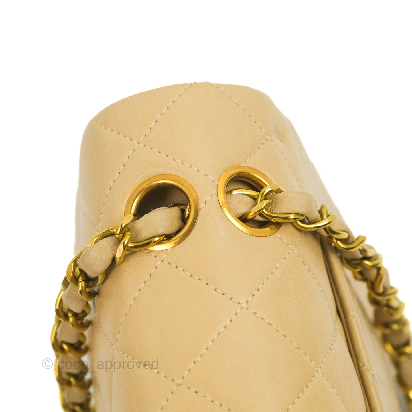 Chanel Classic Vintage Small Flap Beige Lambskin 24K Gold Hardware