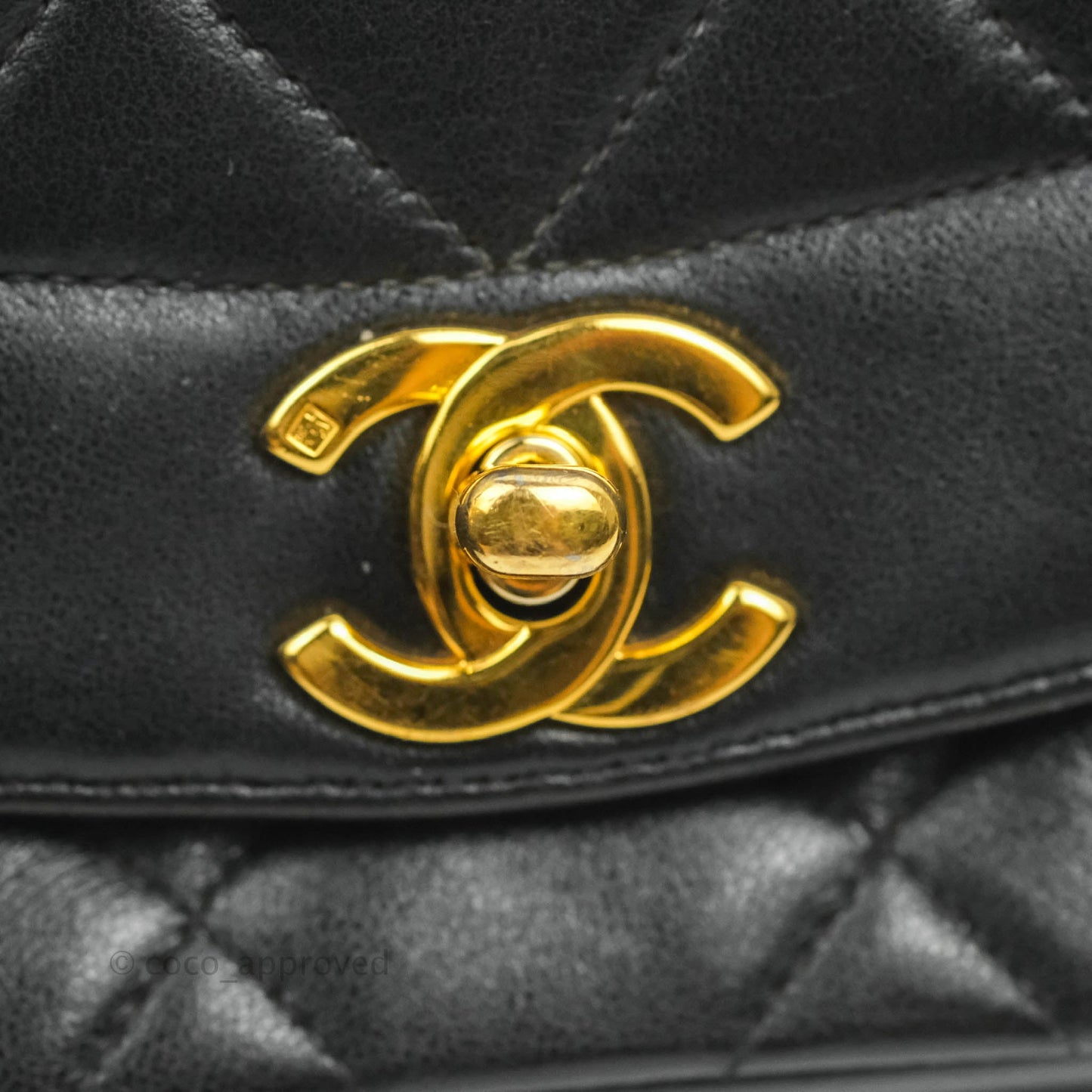 Chanel Black Quilted Lambskin Small Vintage Classic Diana Flap Bag