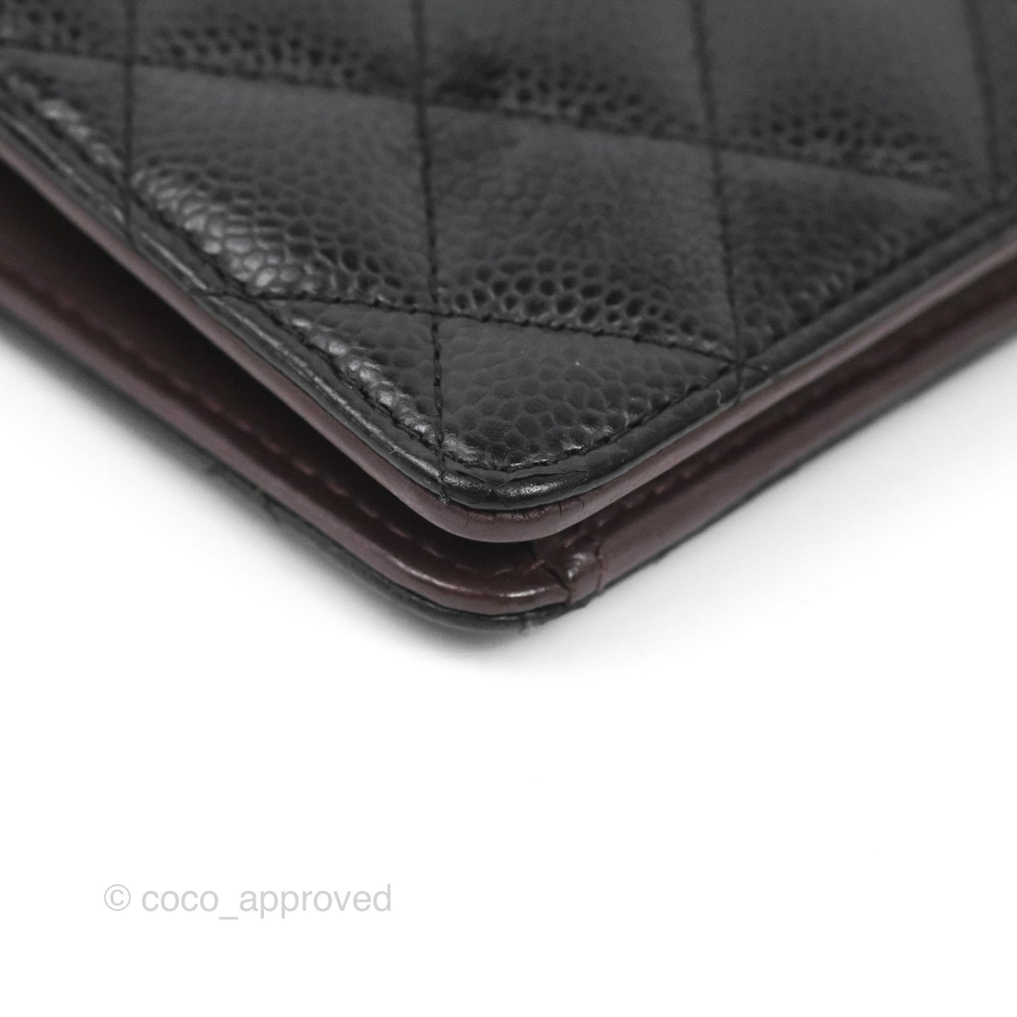 Chanel Quilted Yen Wallet Black Caviar Gold Hardware