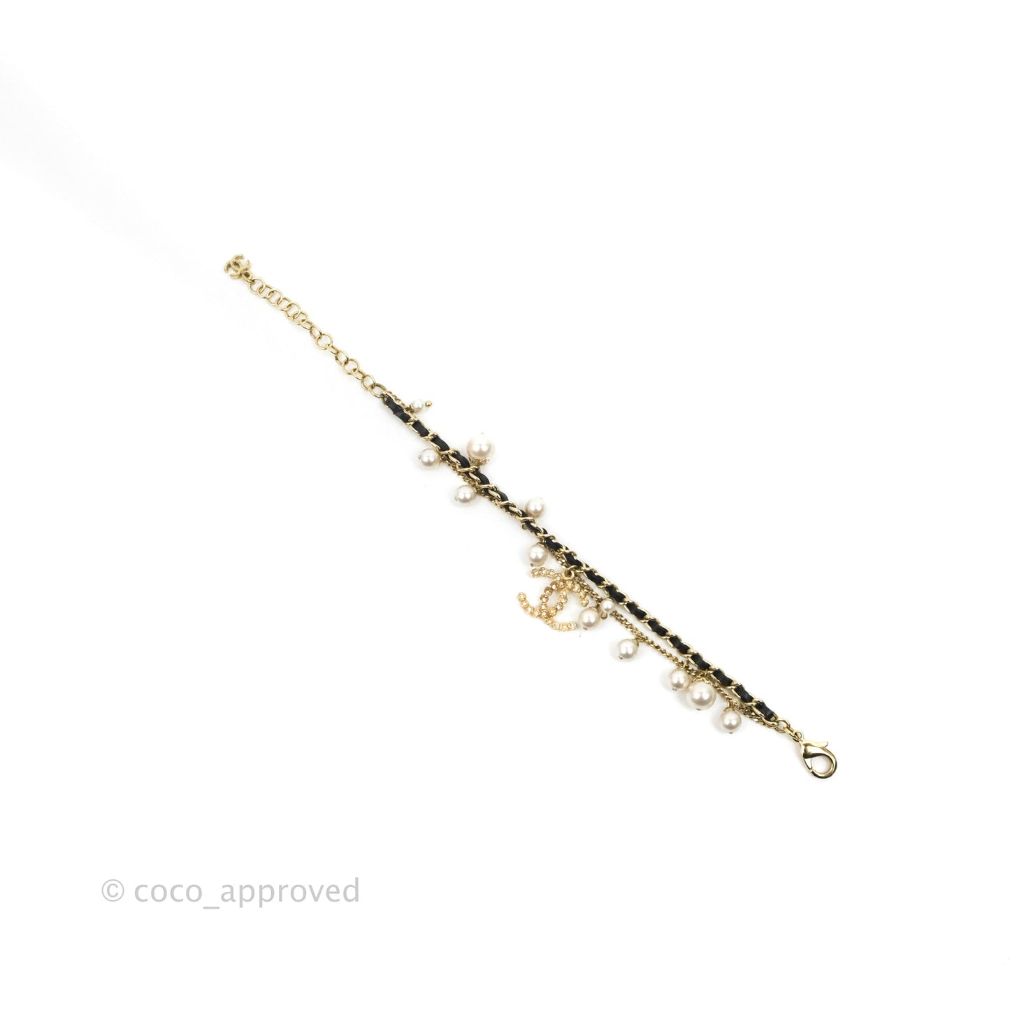 Chanel CC Pearl & Woven Chain Bracelet 16B