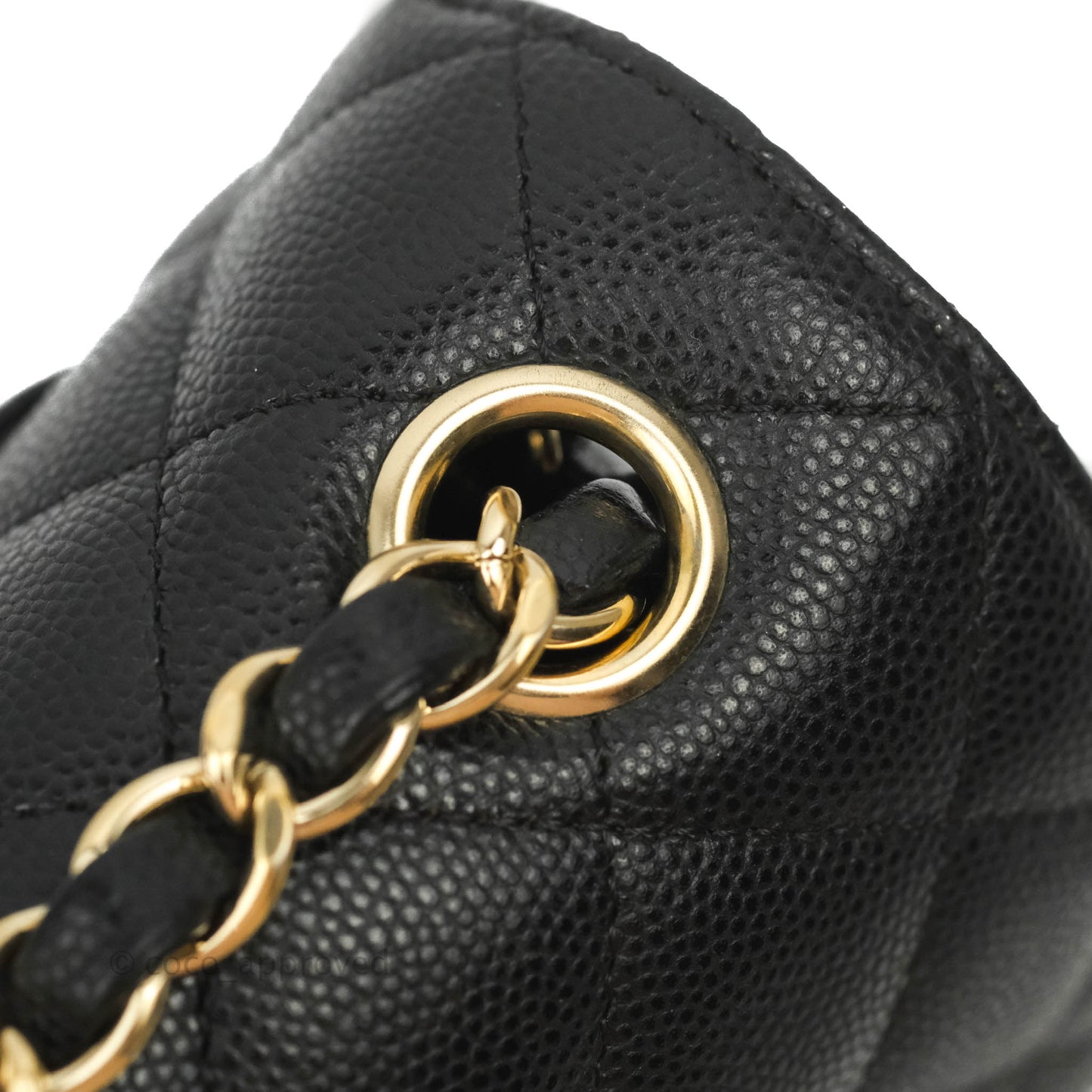 Chanel Classic Mini Rectangular Flap Black Caviar Gold Hardware 17C