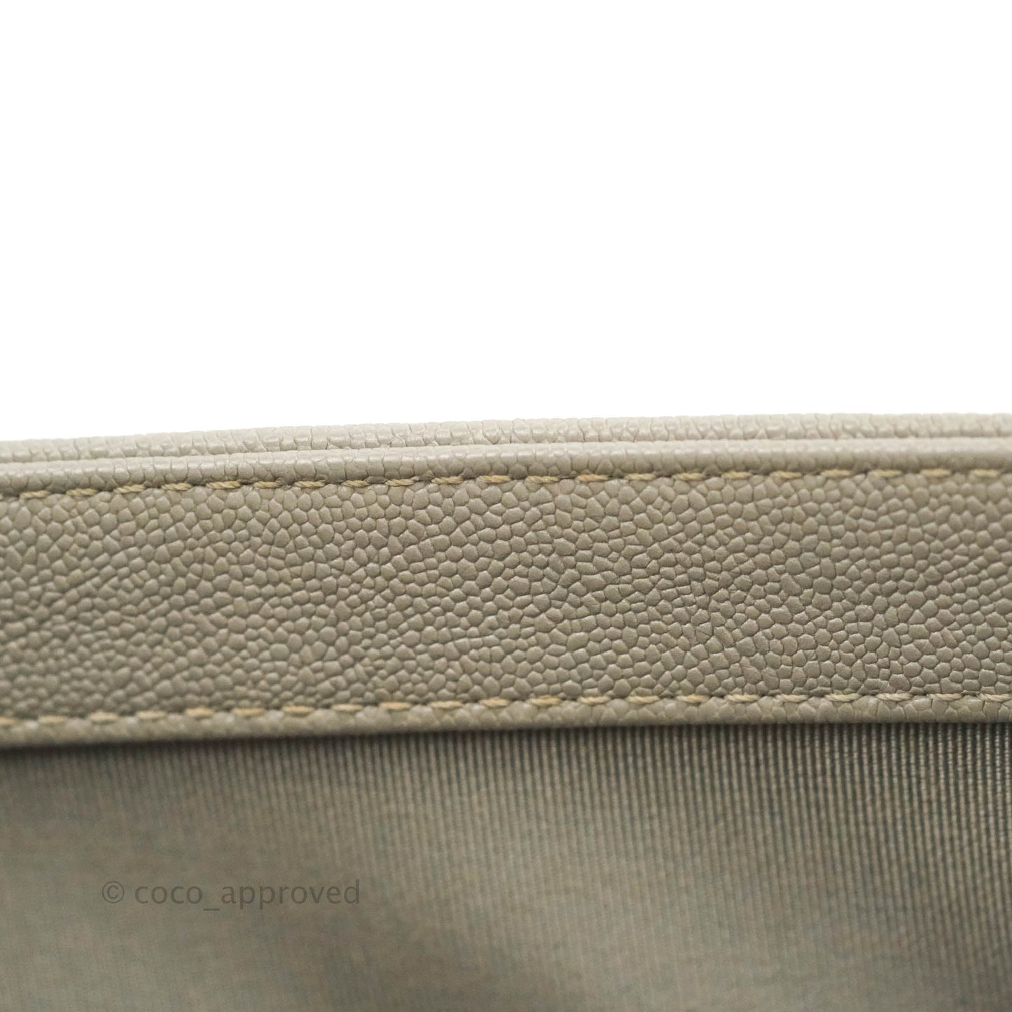Chanel Quilted Medium Boy Etoupe Grey Caviar Silver Hardware
