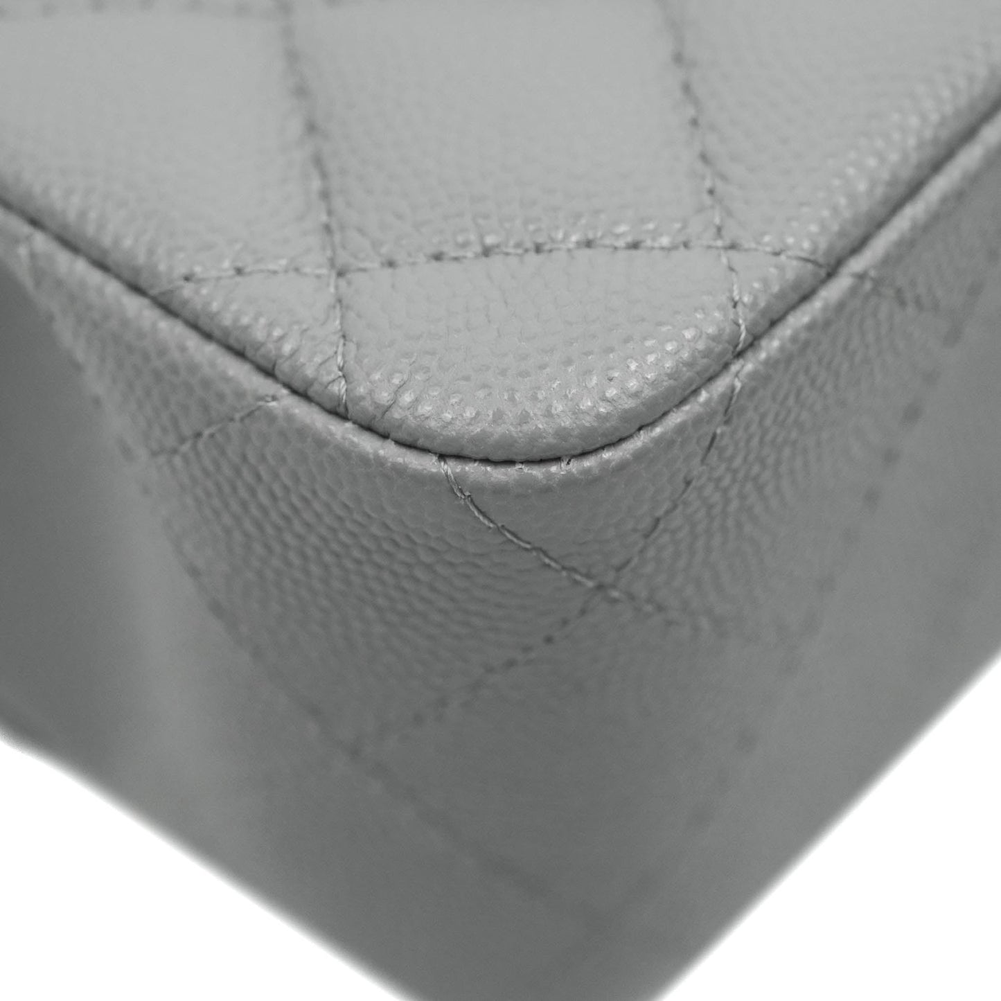 Chanel Classic Small S/M Quilted Flap Grey Caviar Gold Hardware 20C