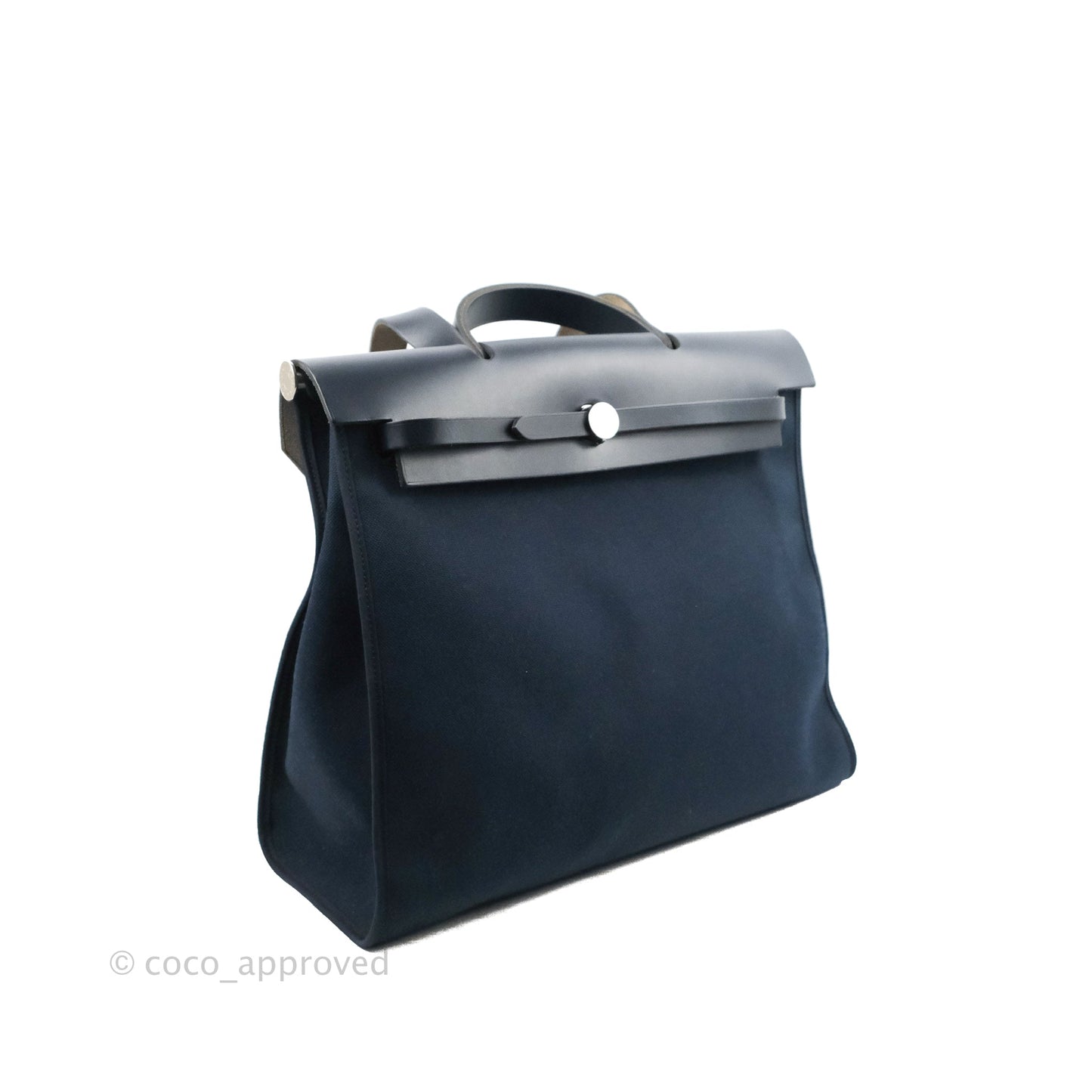 Hermès Herbag Zip 39 Navy Canvas Palladium Hardware