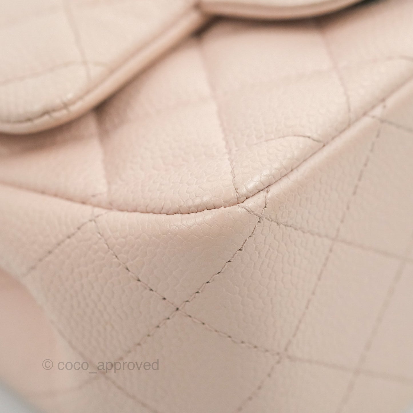 Chanel Quilted Mini Square Sakura Pink Caviar Ruthenium Hardware