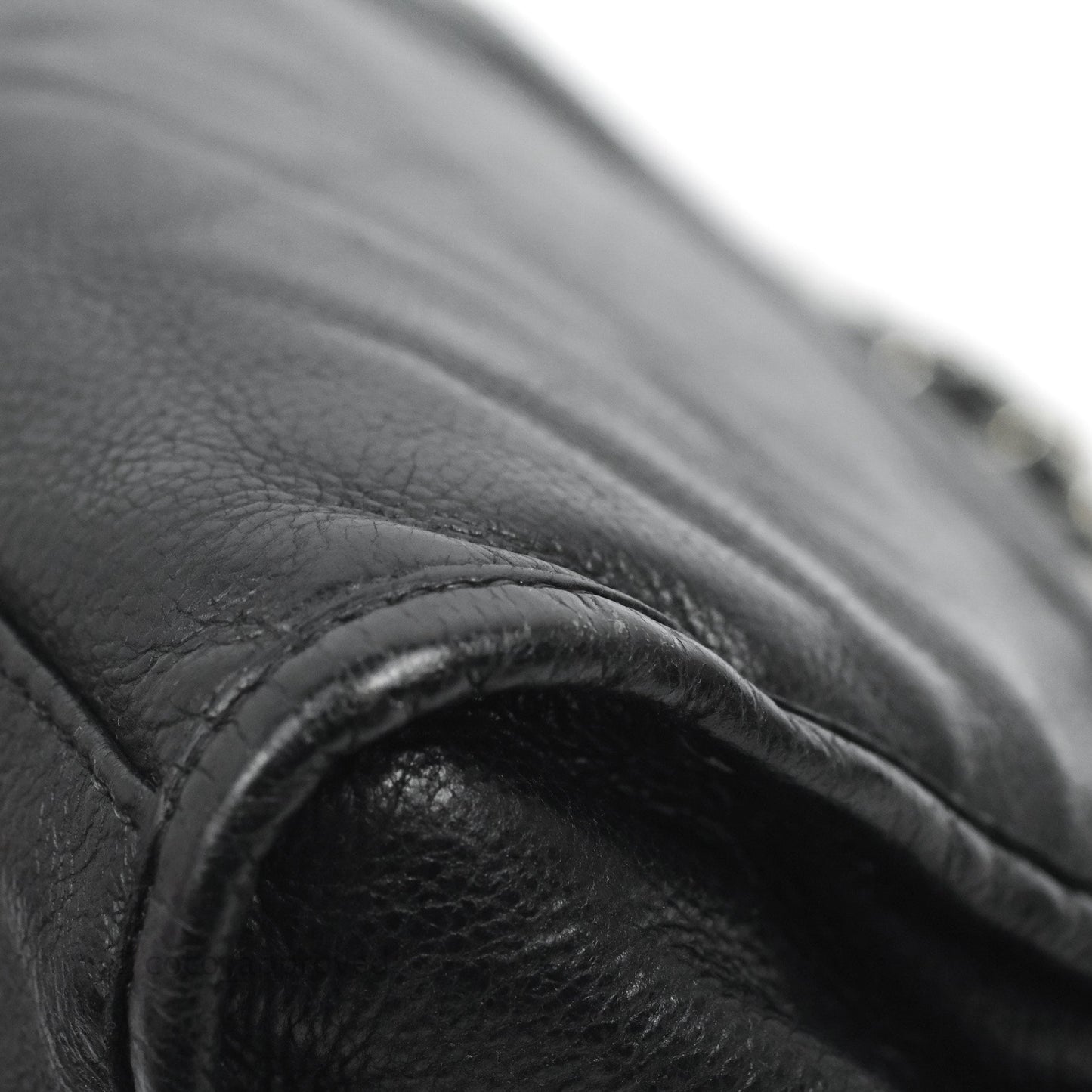 Chanel Flap Bag Black Calfskin Silver Hardware