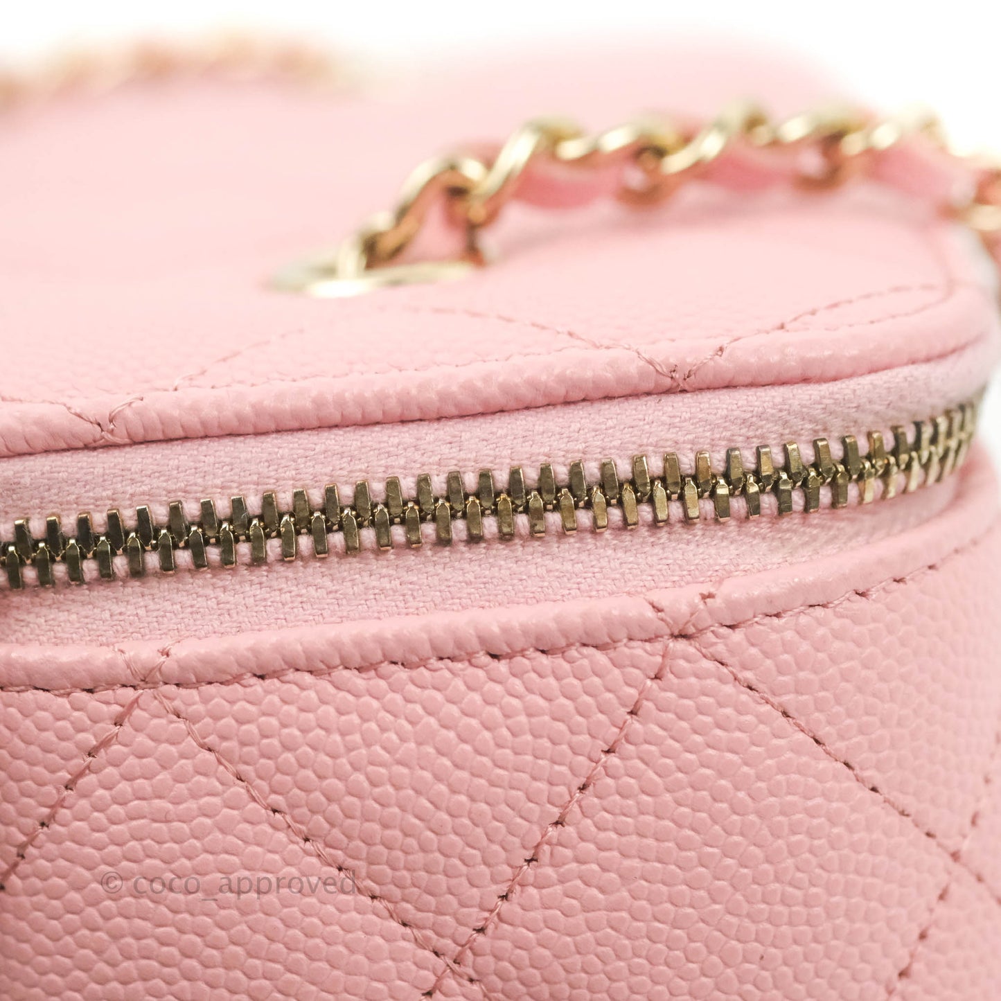 Chanel Classic Vanity With Chain Pink Caviar Gold Hardware