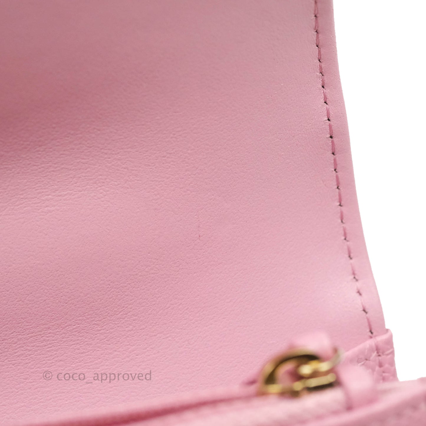 Chanel Top Handle Wallet On Chain WOC Pink Caviar Gold Hardware 22S