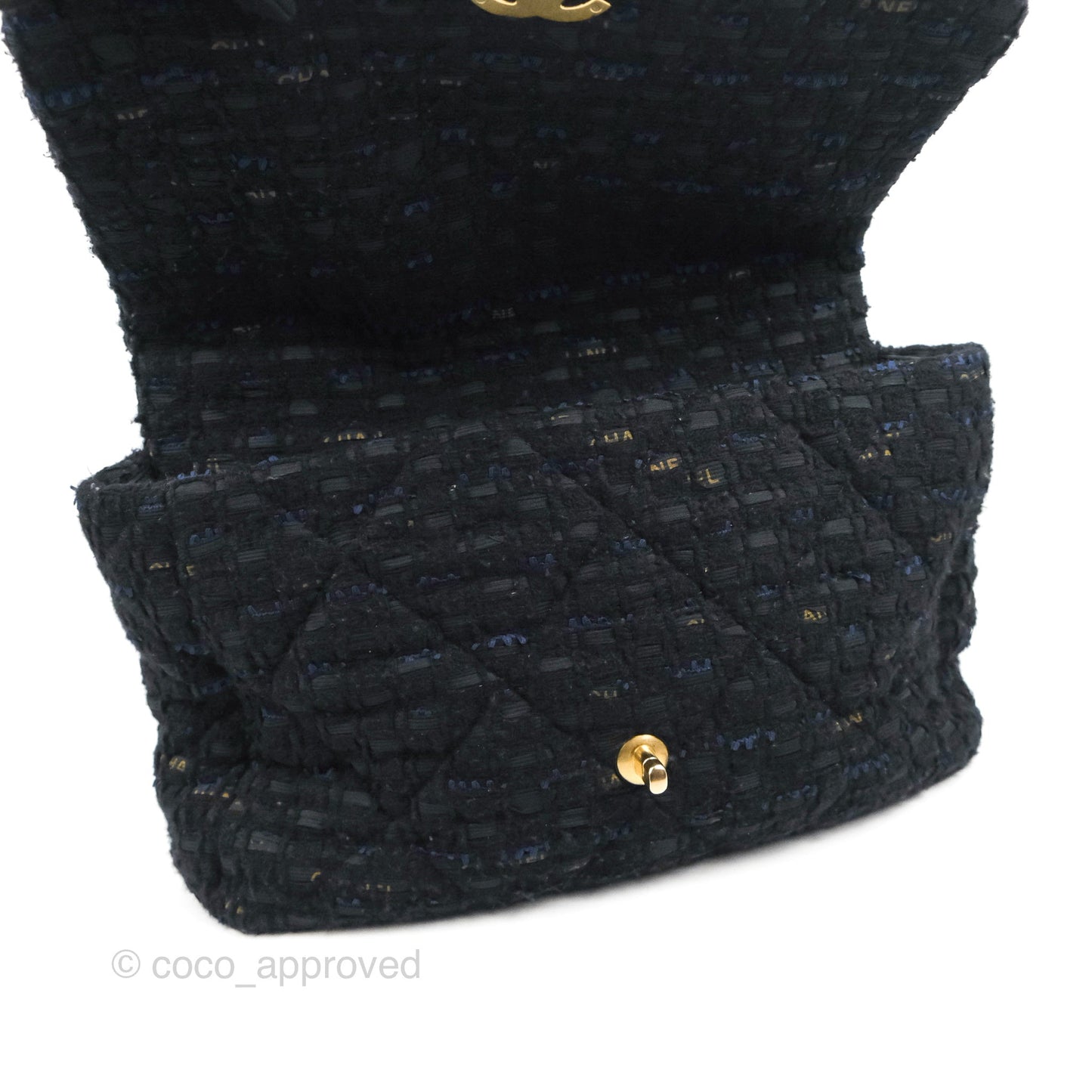 Chanel 19 Maxi Flap Bag Black Tweed Mixed Hardware