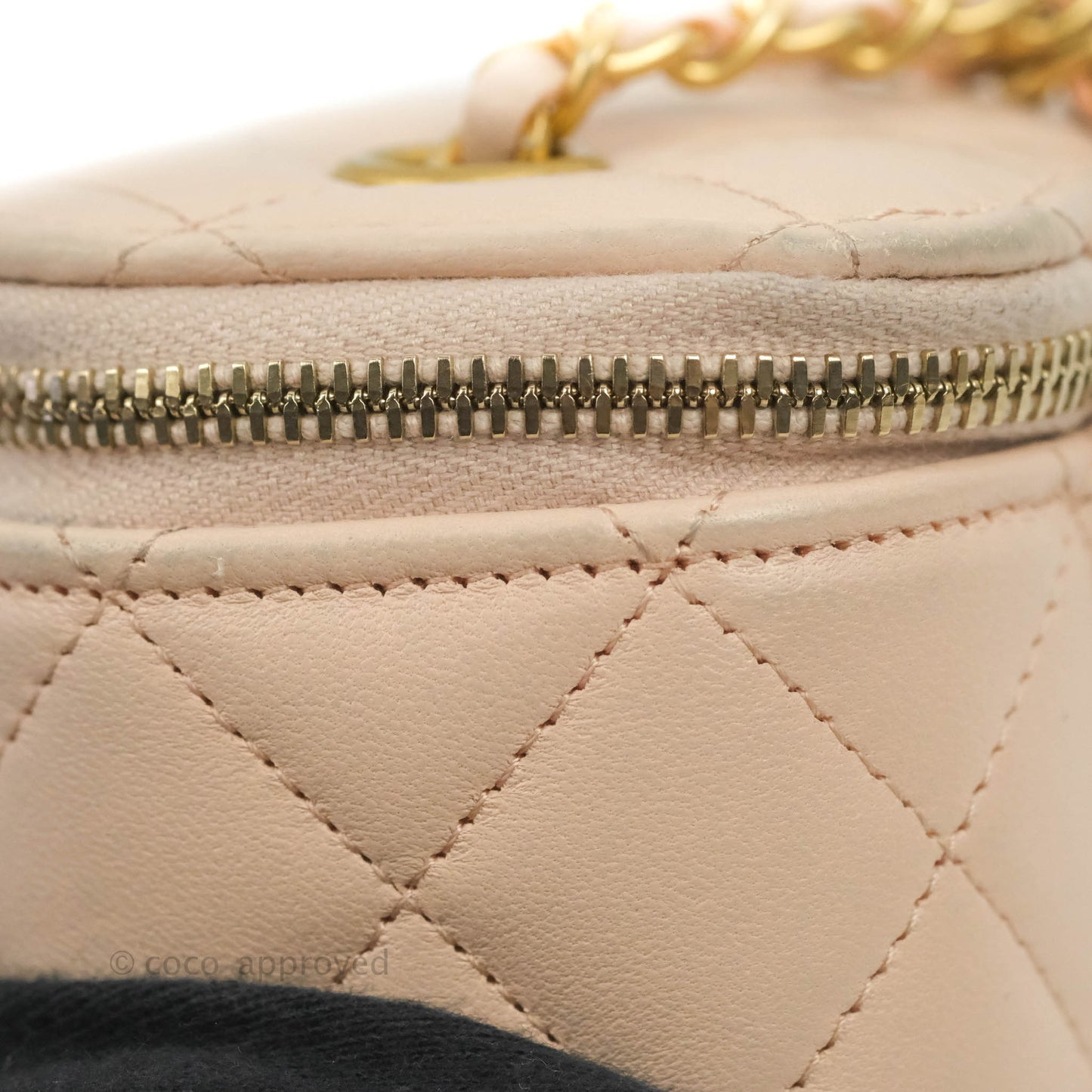 Chanel Classic Mini Pearl Crush Vanity With Chain Light Pink Lambskin Aged Gold Hardware