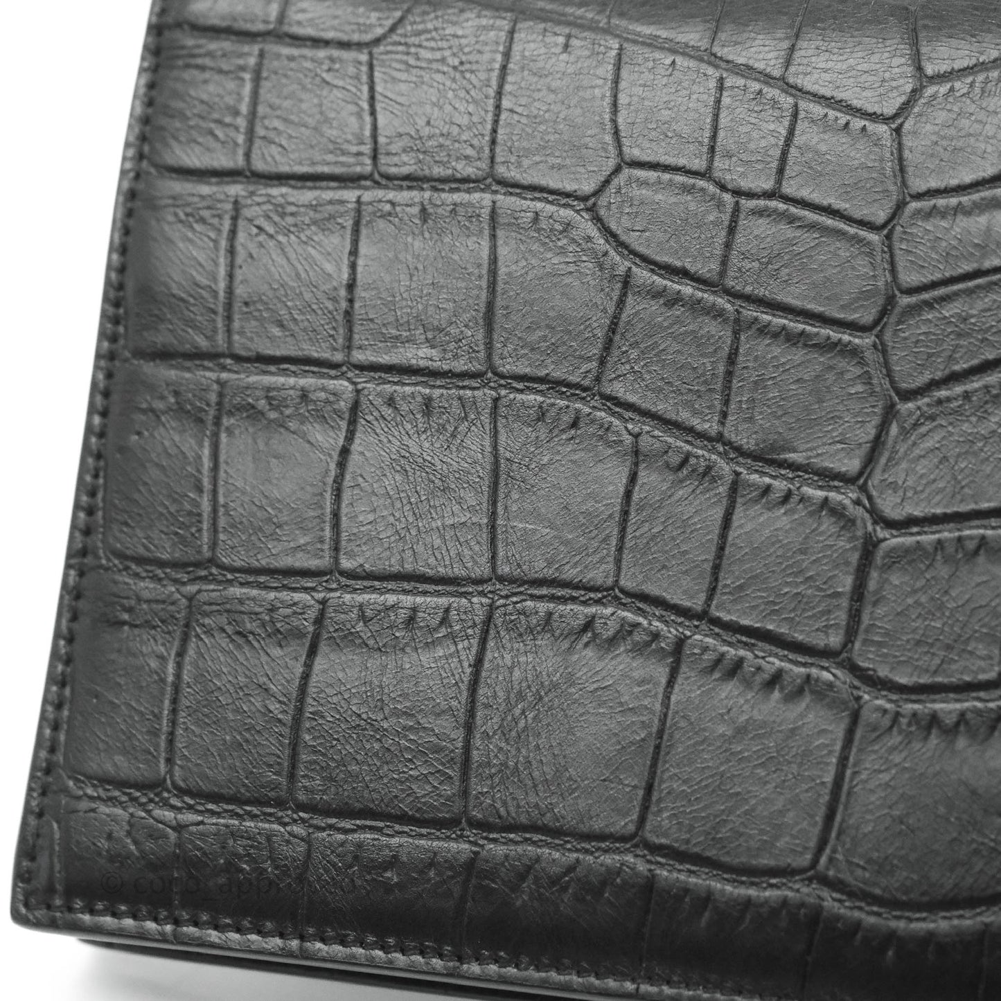 Saint Laurent Wallet on Chain So Black Crocodile-embossed Leather