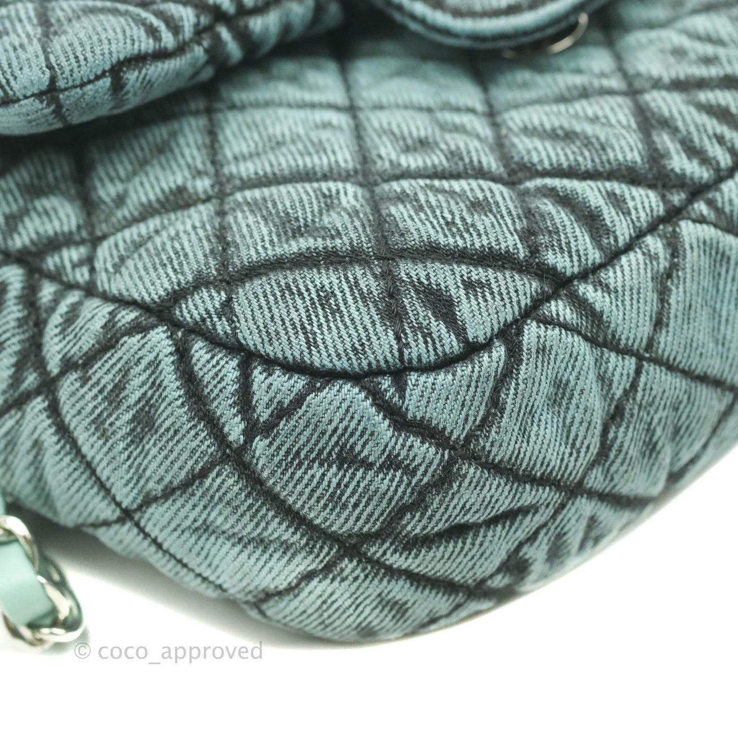 Chanel Denimpression Quilted Small Flap Green Black